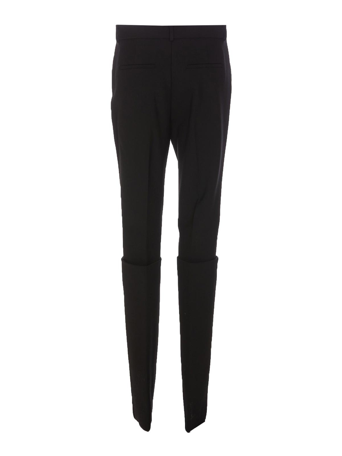 Shop Sportmax Slim Pants With High Flap In Black