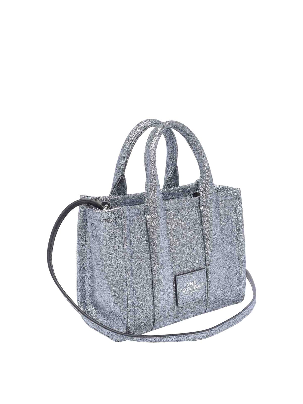 Shop Marc Jacobs The Mini Tote Bag In Silver