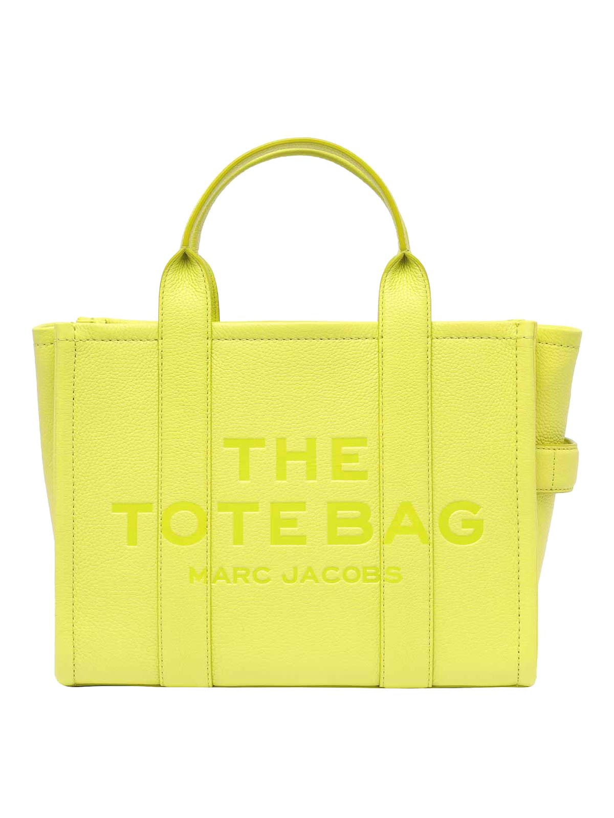 Shop Marc Jacobs The Leather Medium Tote Bag In Yellow