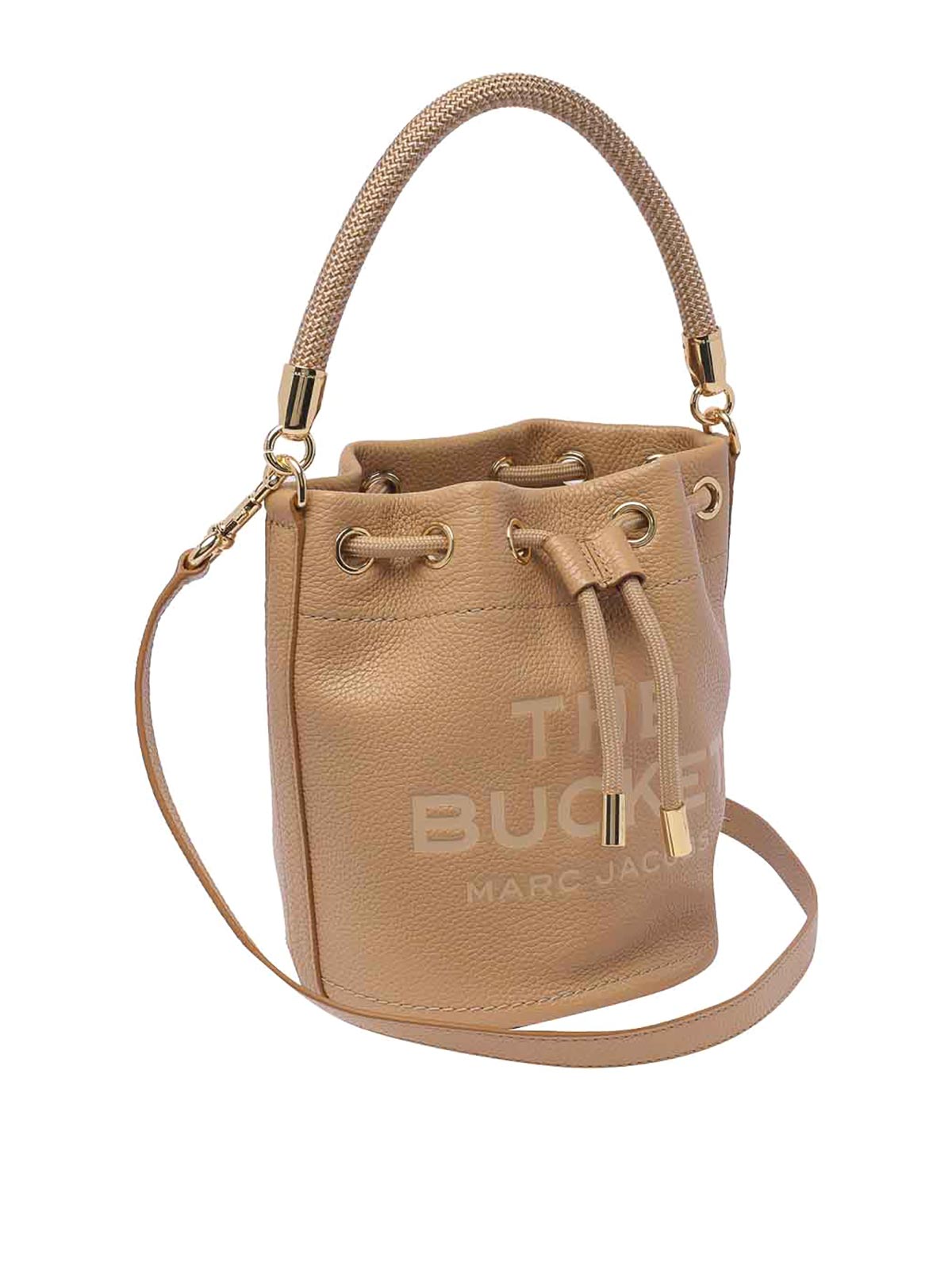 Shop Marc Jacobs The Leather Bucket Bag In Beige