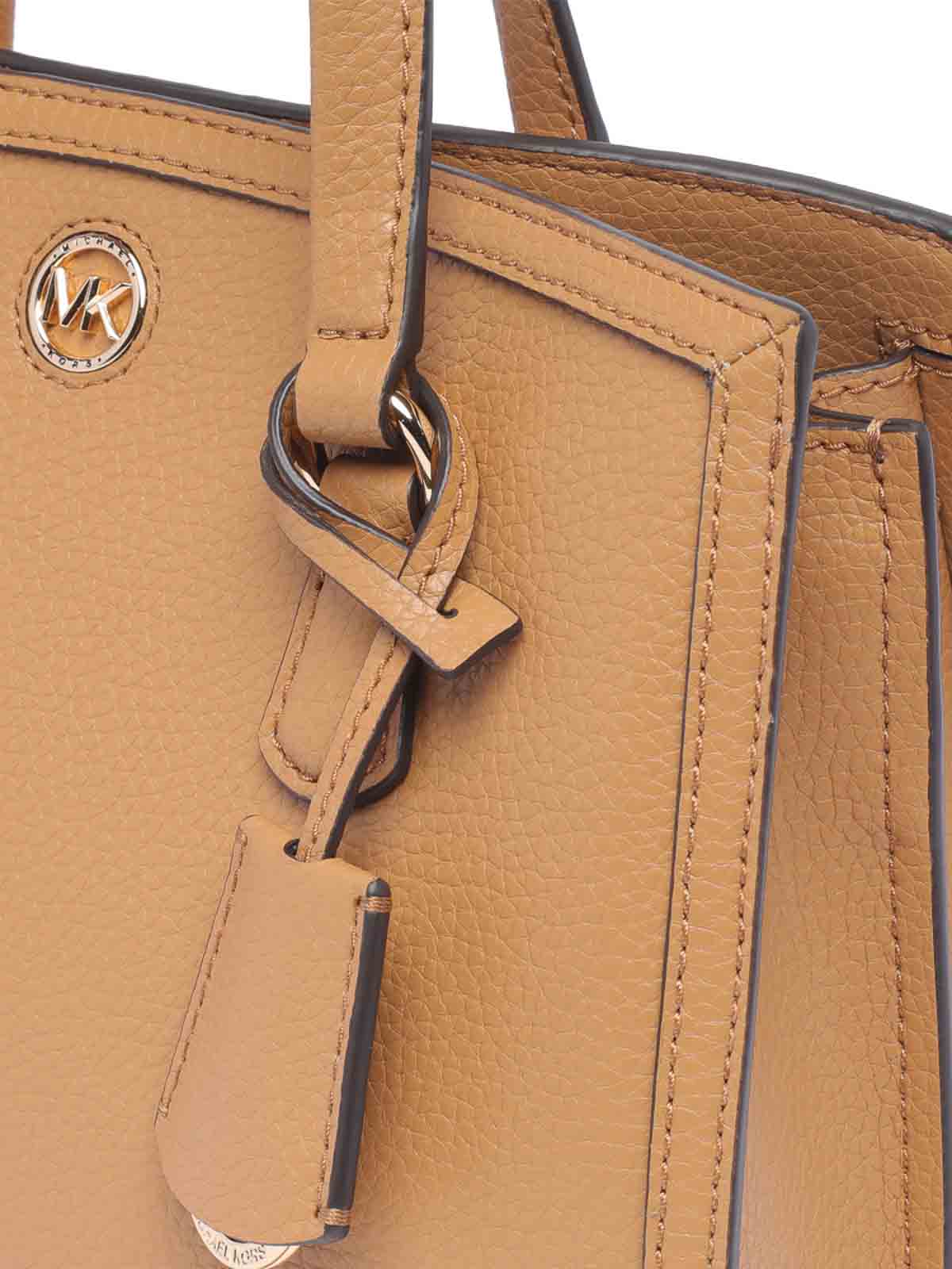 Shop Michael Michael Kors Chantal Hand Bag In Beige