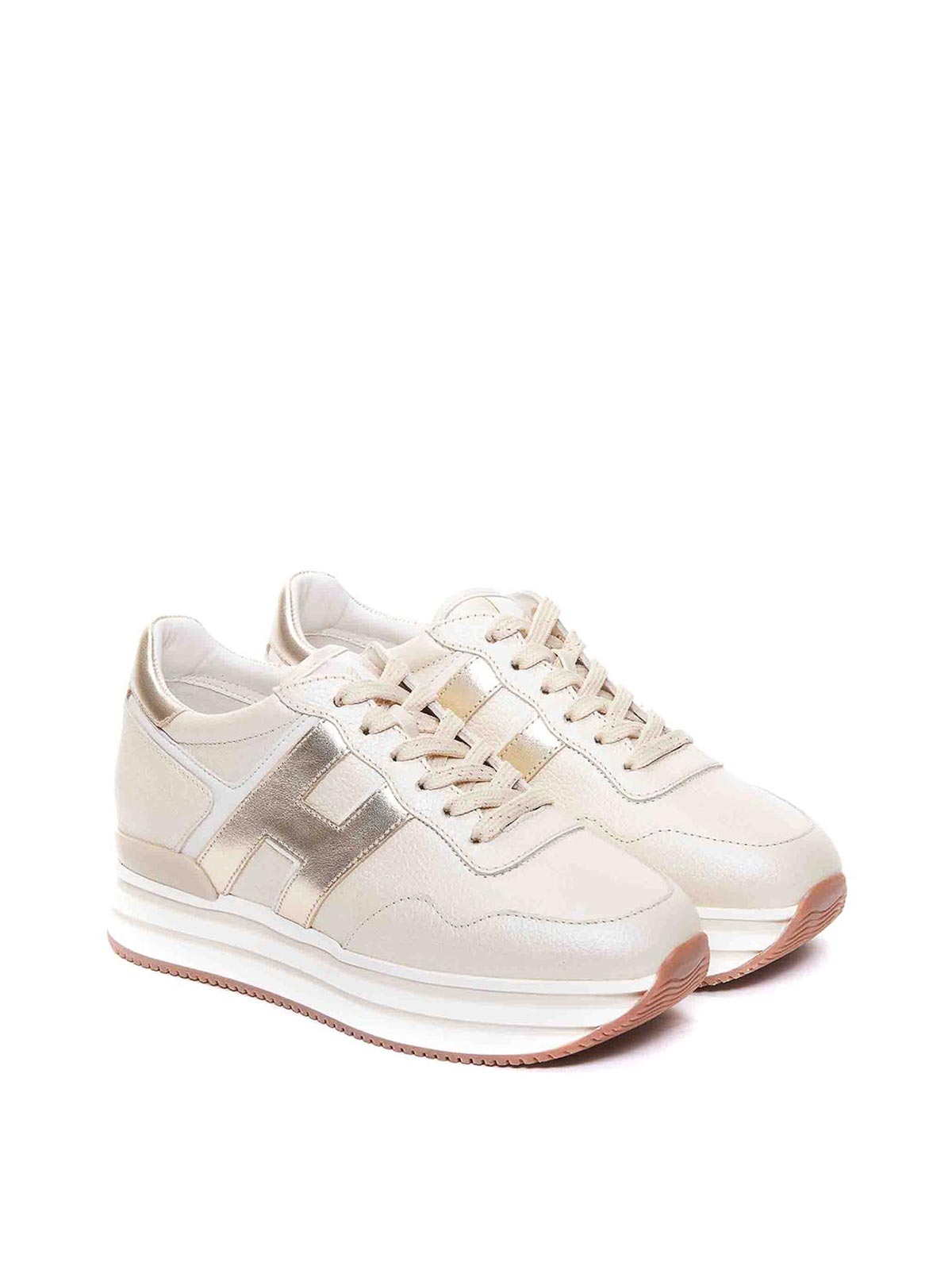 Shop Hogan H222 Sneakers In Silver