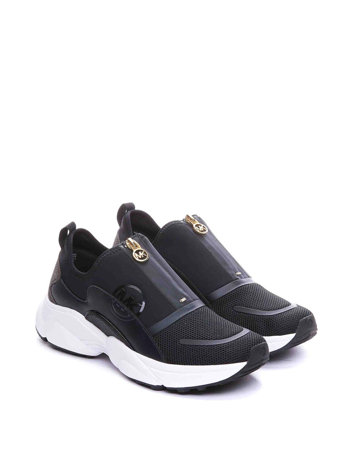 Shop Michael Michael Kors Sami Zip Sneakers In Black