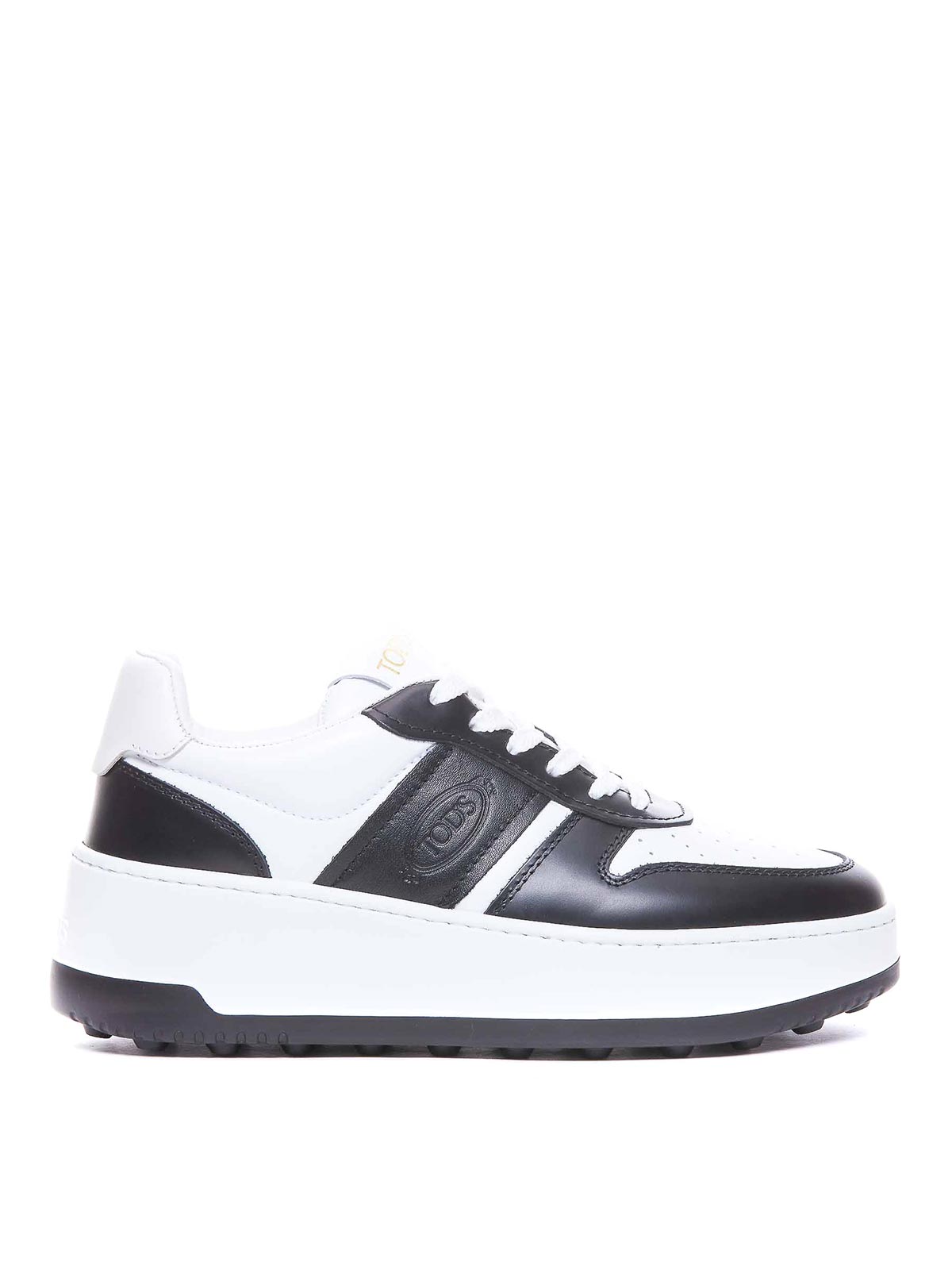 Shop Tod's Platform Leather Sneakers In Blanco