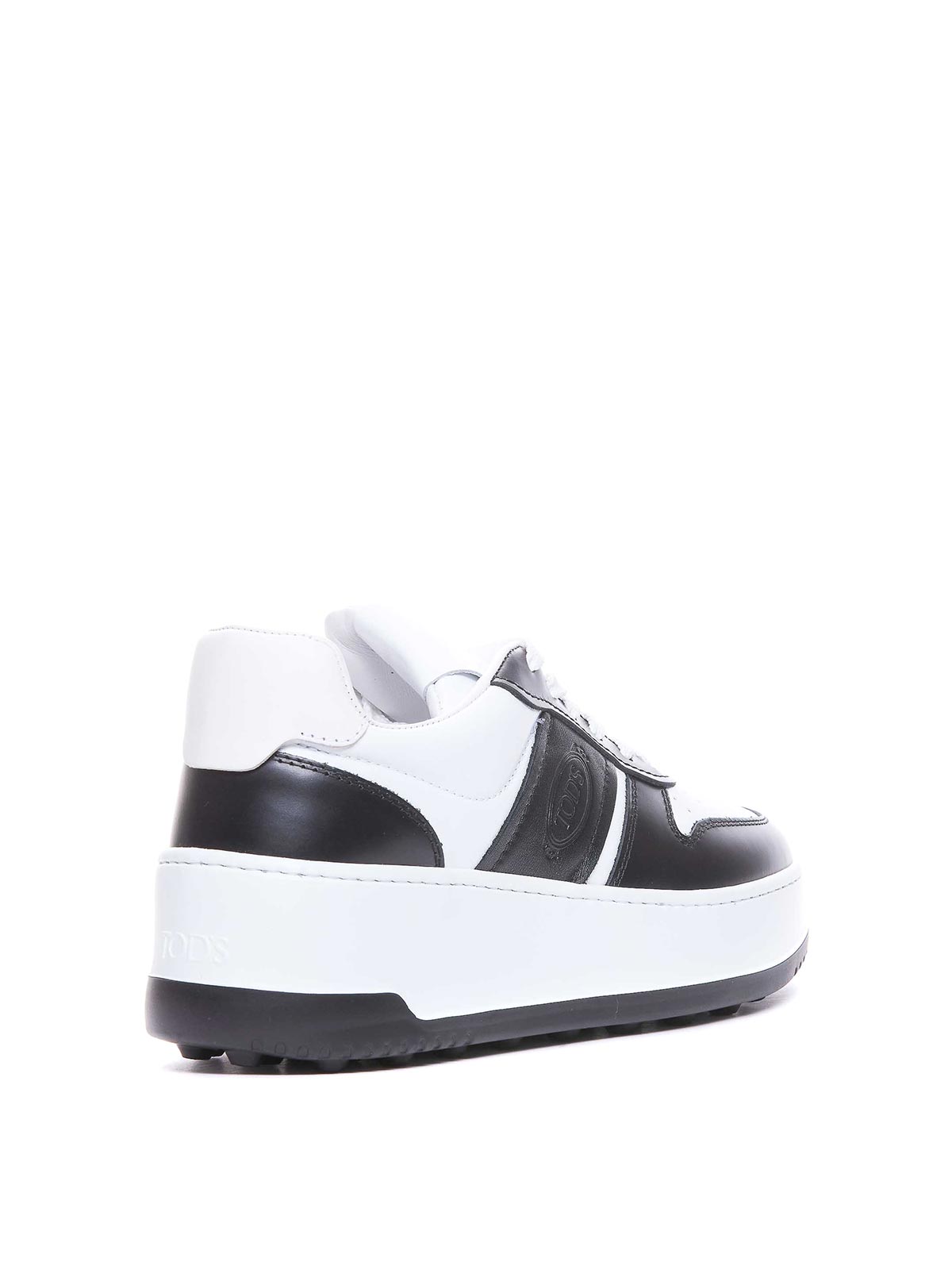Shop Tod's Platform Leather Sneakers In Blanco