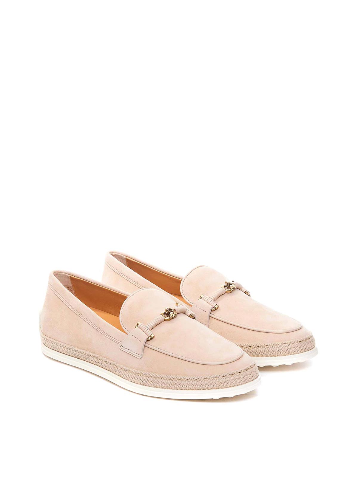 Shop Tod's Suede Loafers In Color Carne Y Neutral