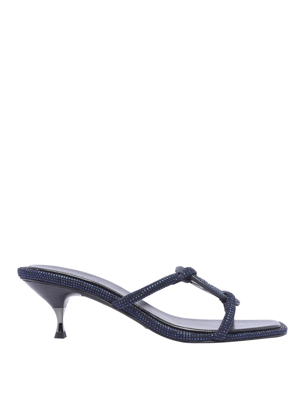 Tory Burch Pave Geo Bombe Miller Heel Sandals In Blue