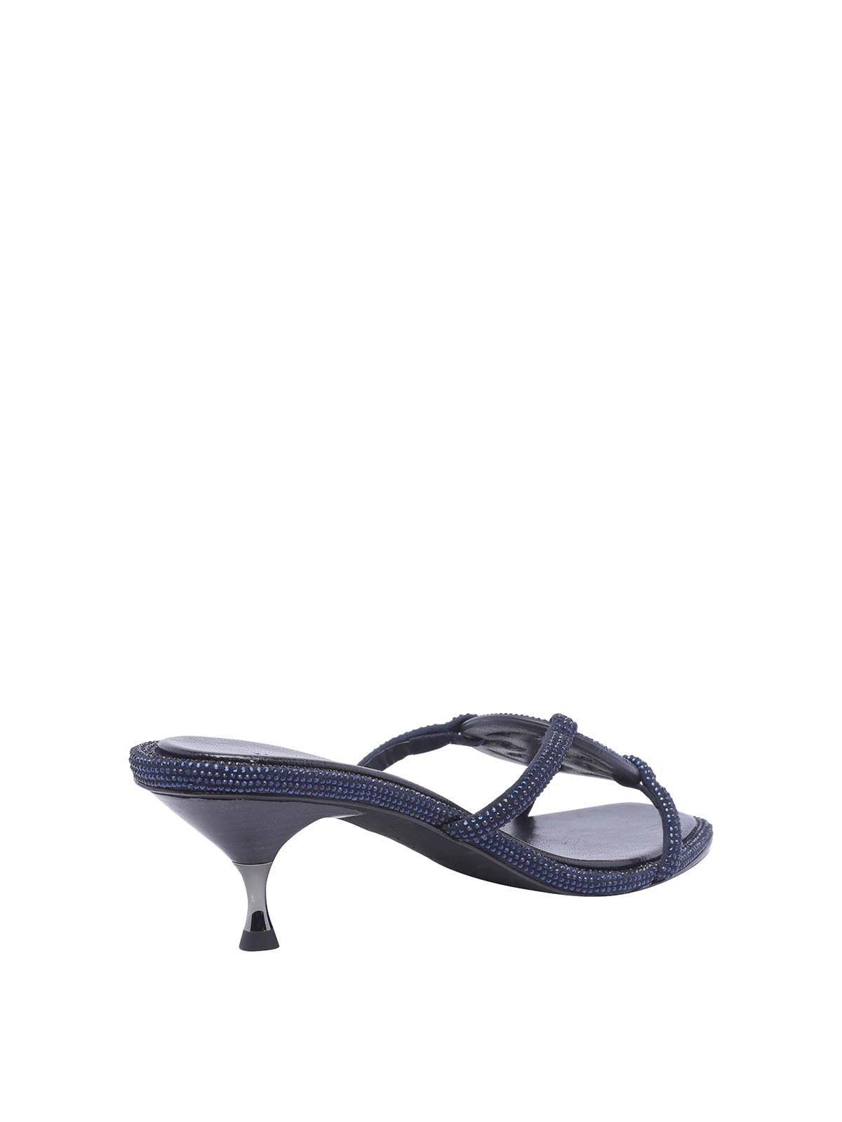 Shop Tory Burch Pave Geo Bombe Miller Heel Sandals In Blue