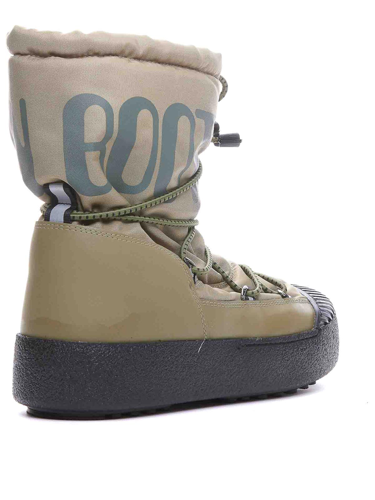 Shop Moon Boot Mtrack Polar Army Booties In Green