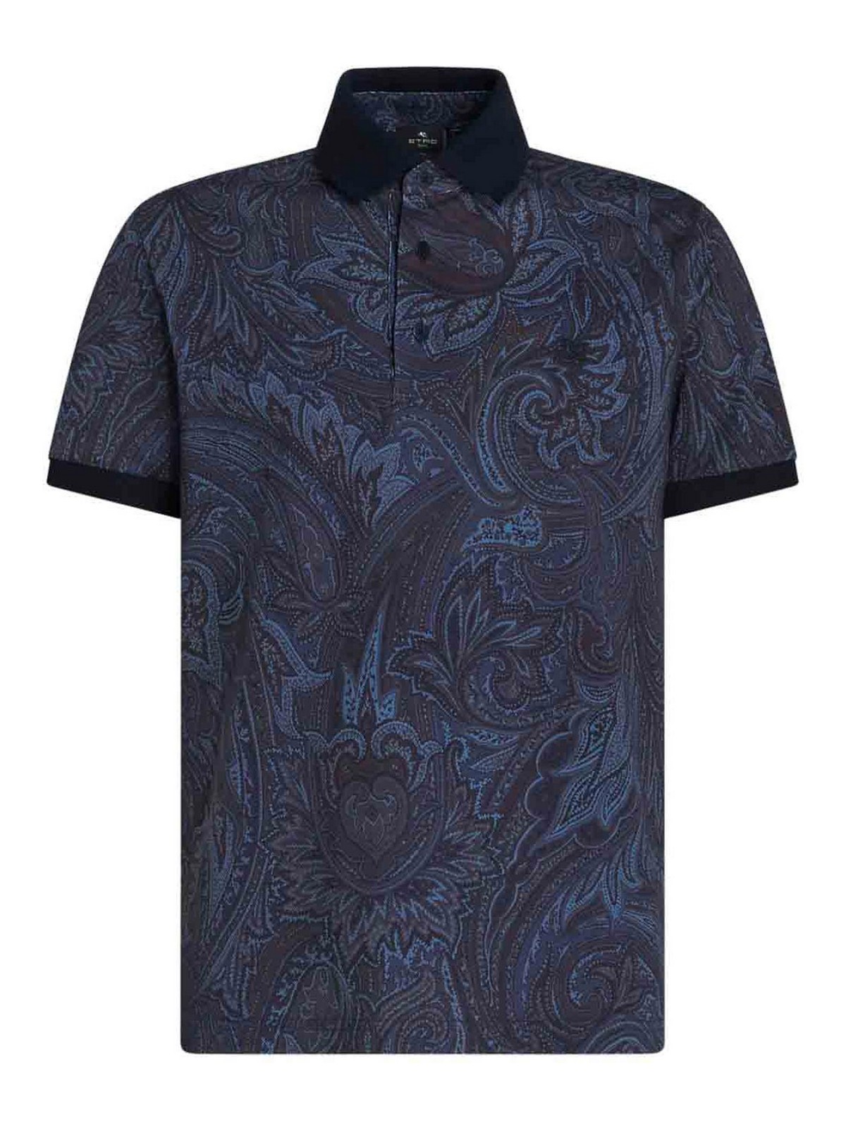 Shop Etro Polo Shirt Paisley Print In Blue