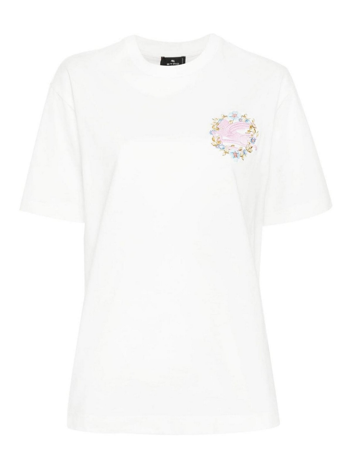 Shop Etro Pegasus Motif T-shirt In Blanco