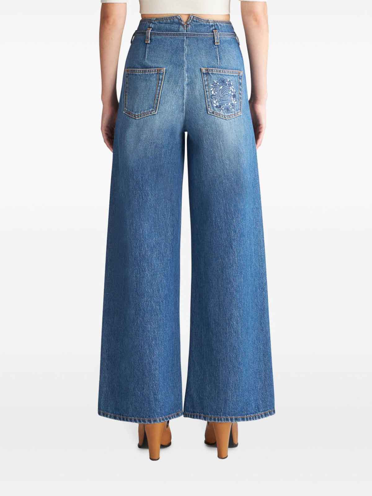 Shop Etro High Waisted Jeans In Azul