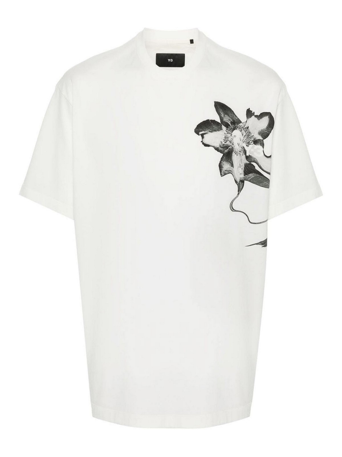 Y-3 X Adidas Floral-print T-shirt In White