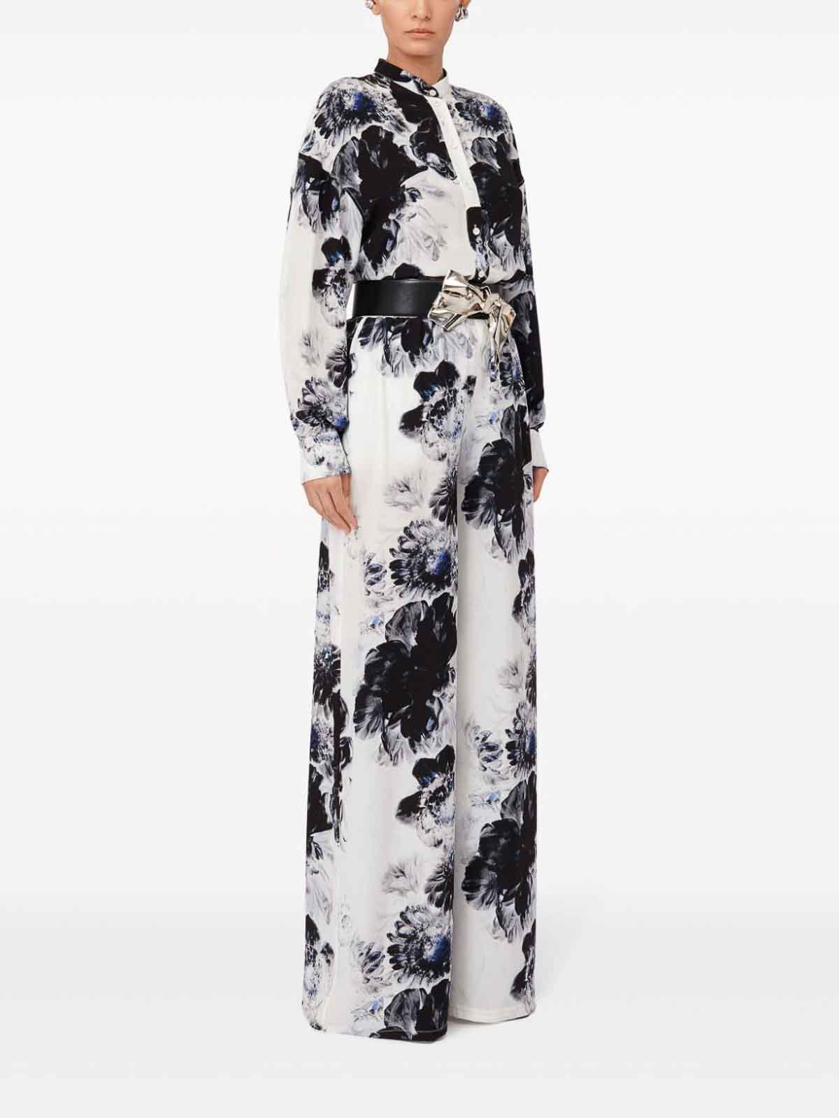 Shop Alexander Mcqueen Floral Trousers In White