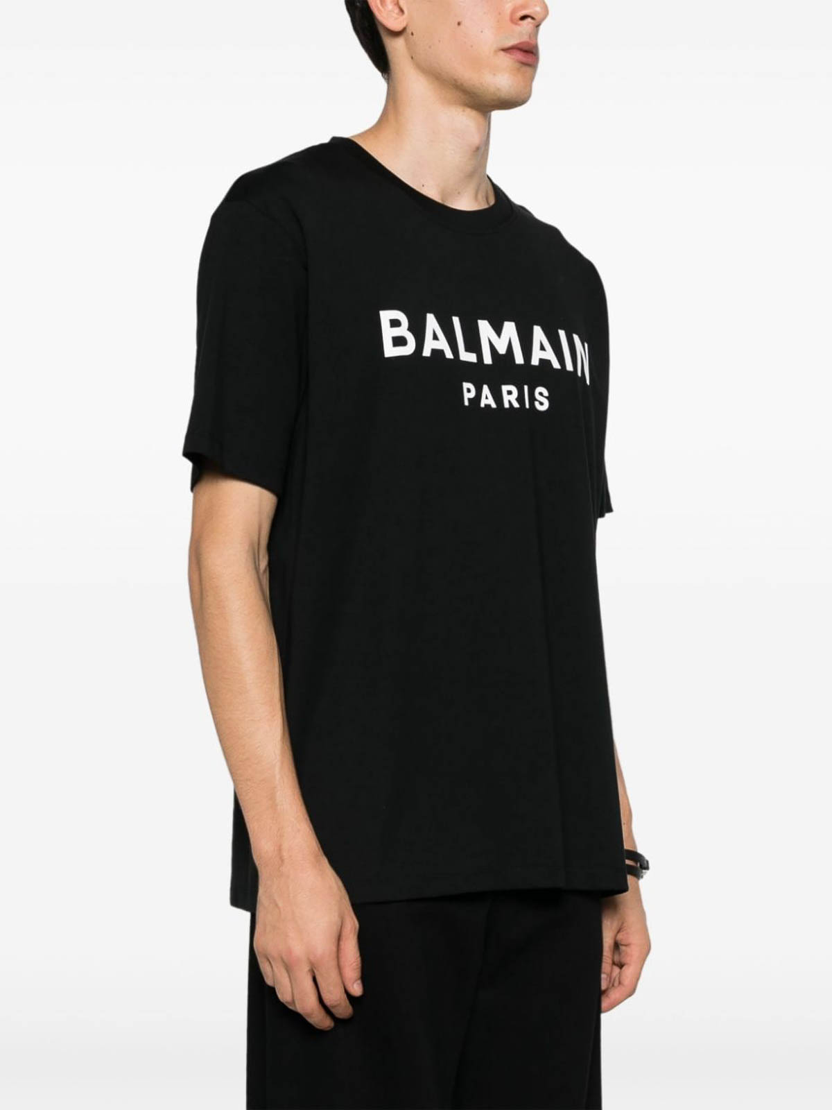 Shop Balmain T-shirt With Logo In Blanco