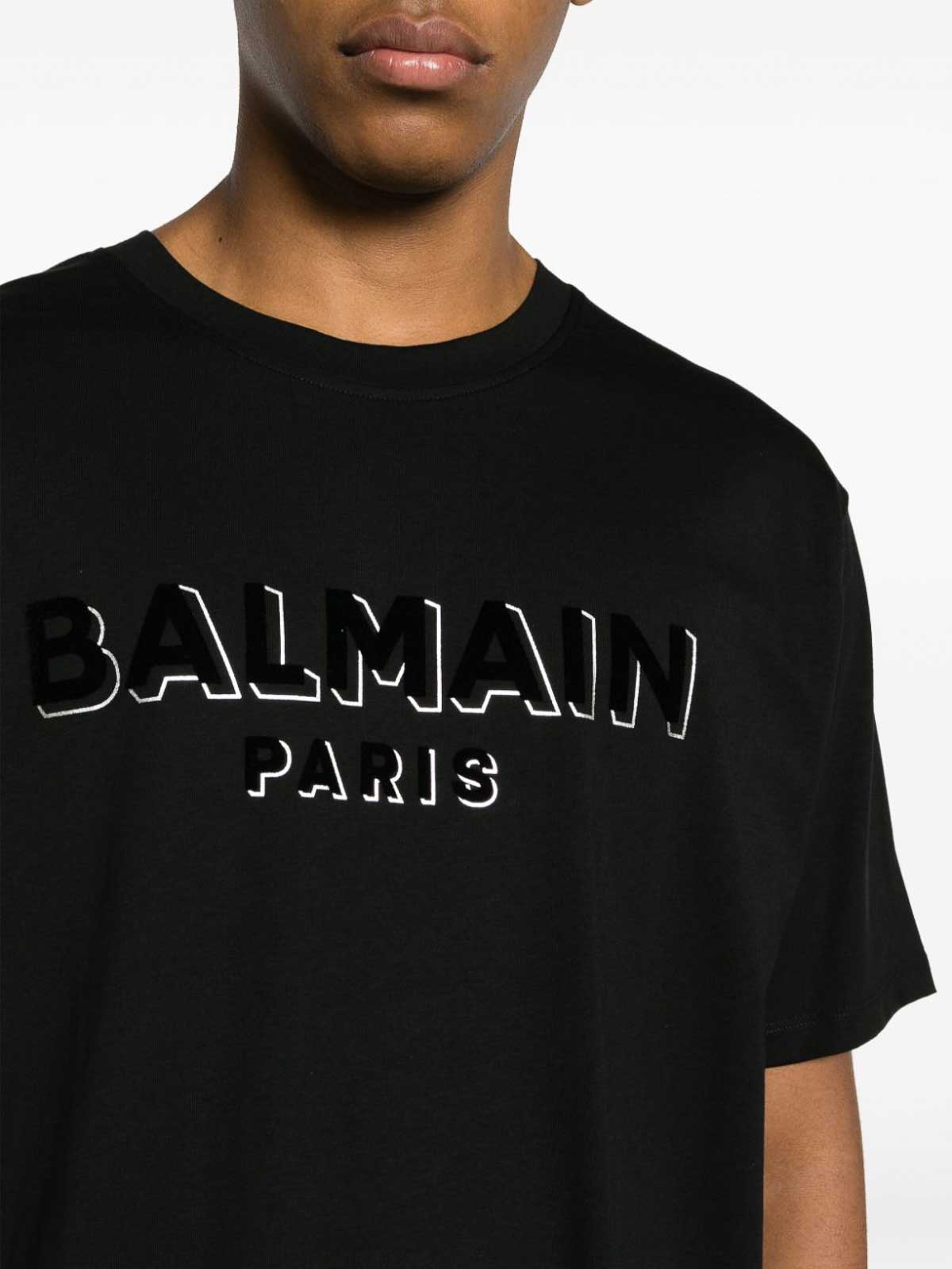 Shop Balmain T-shirt With Logo In Plata