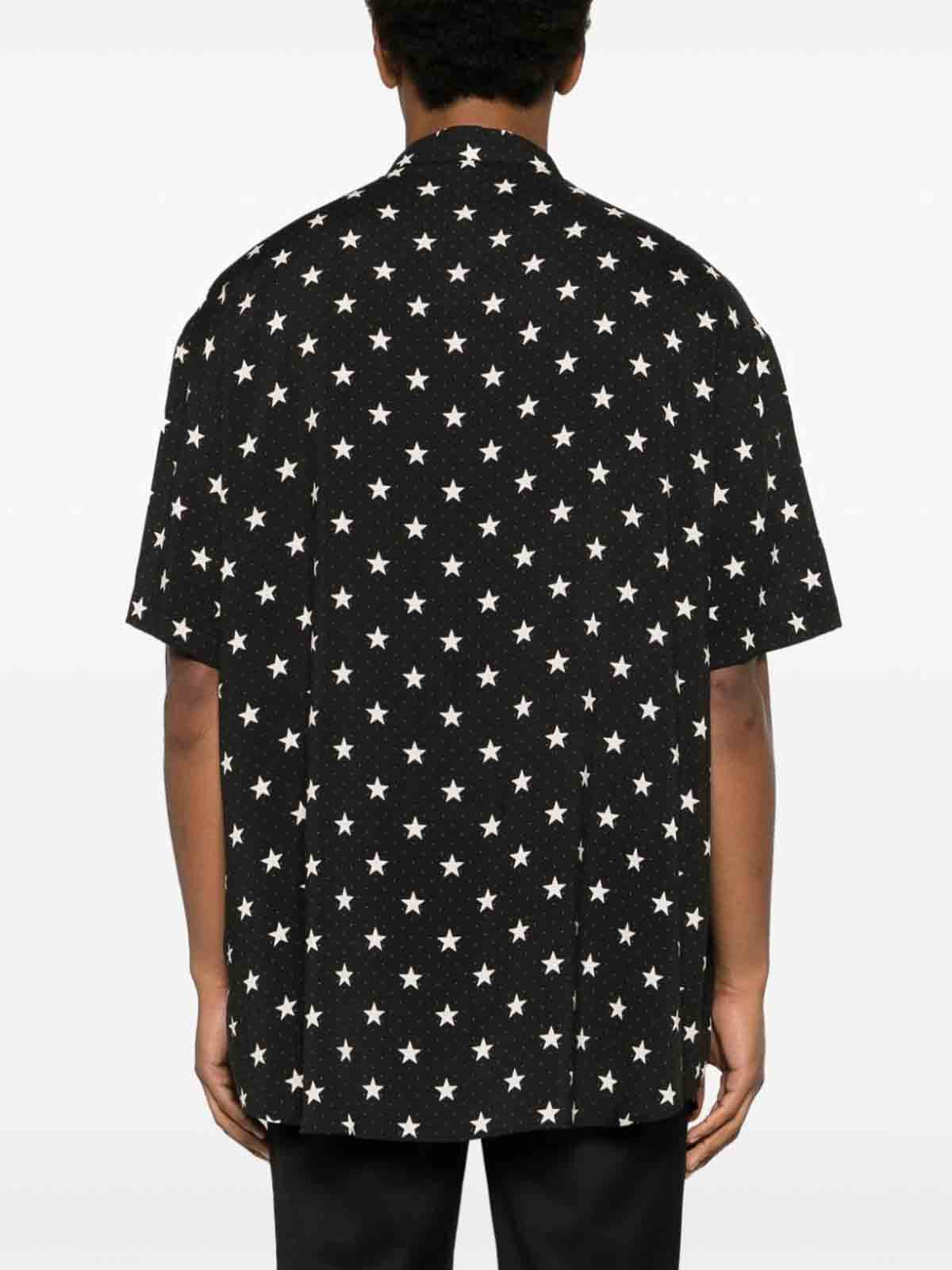 Shop Balmain Shirt With Stars In Cream