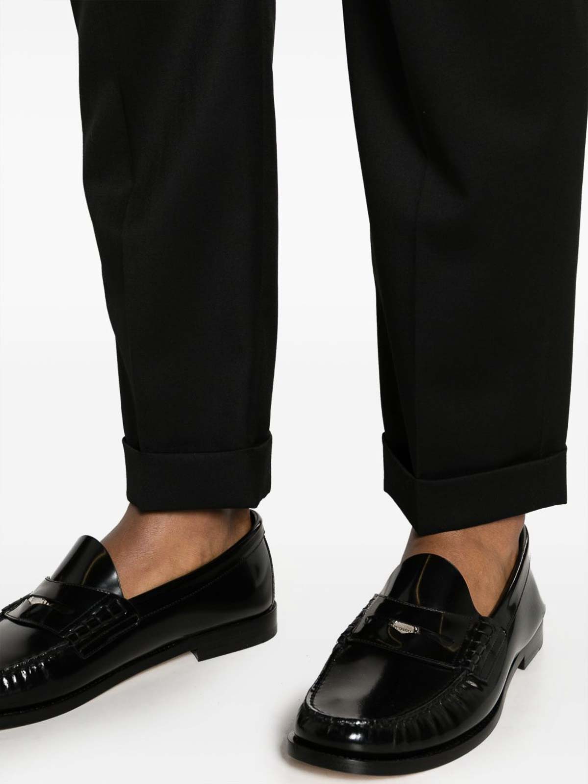 Shop Balmain Straight Trousers In Black