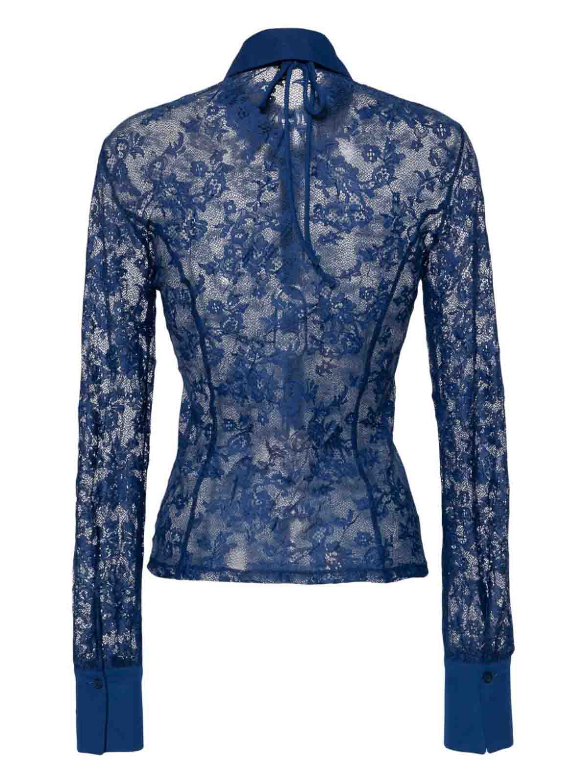 Shop Blugirl Lace Shirt In Blue