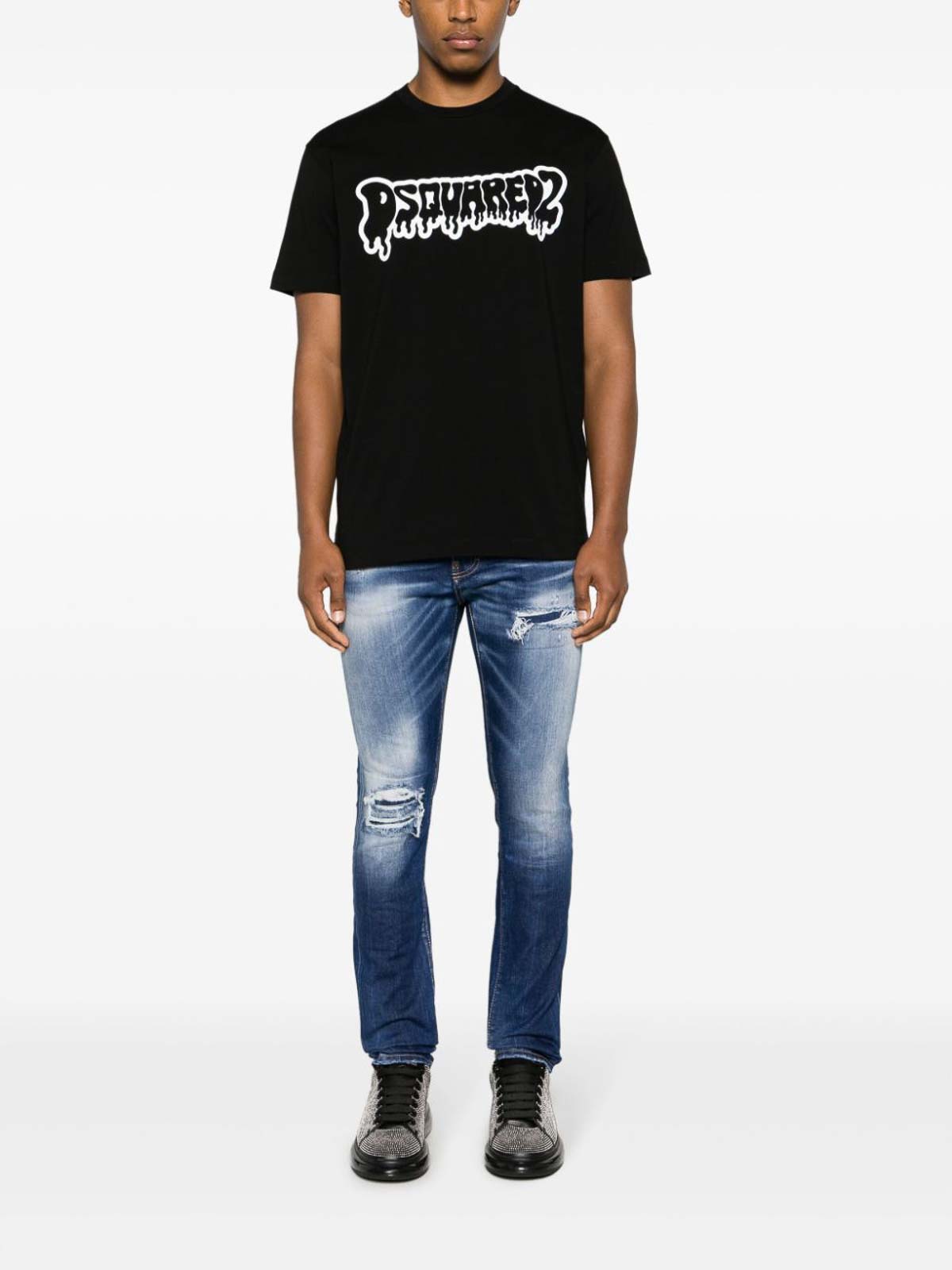 Shop Dsquared2 T-shirt With Logo In Black