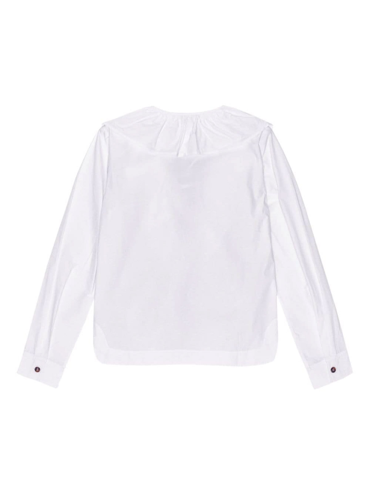 Shop Ganni V-neck Blouse In White