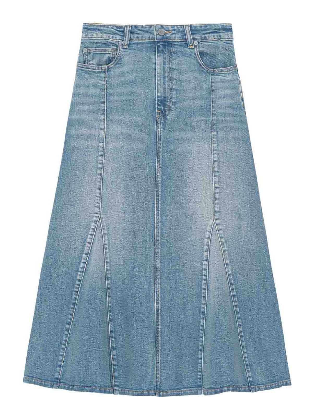 Shop Ganni Skirt In Blue