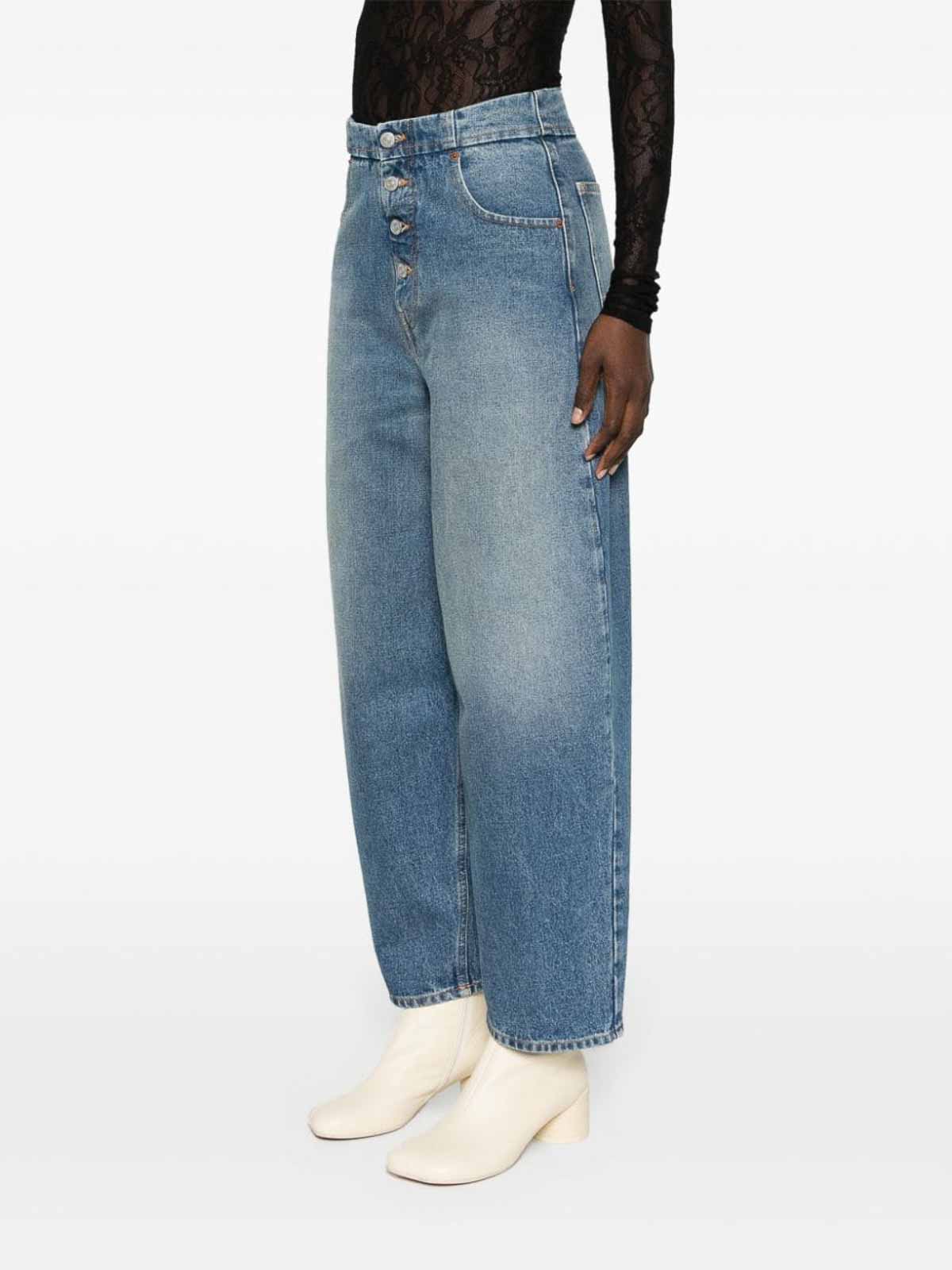 Shop Mm6 Maison Margiela Washed Jeans In Azul
