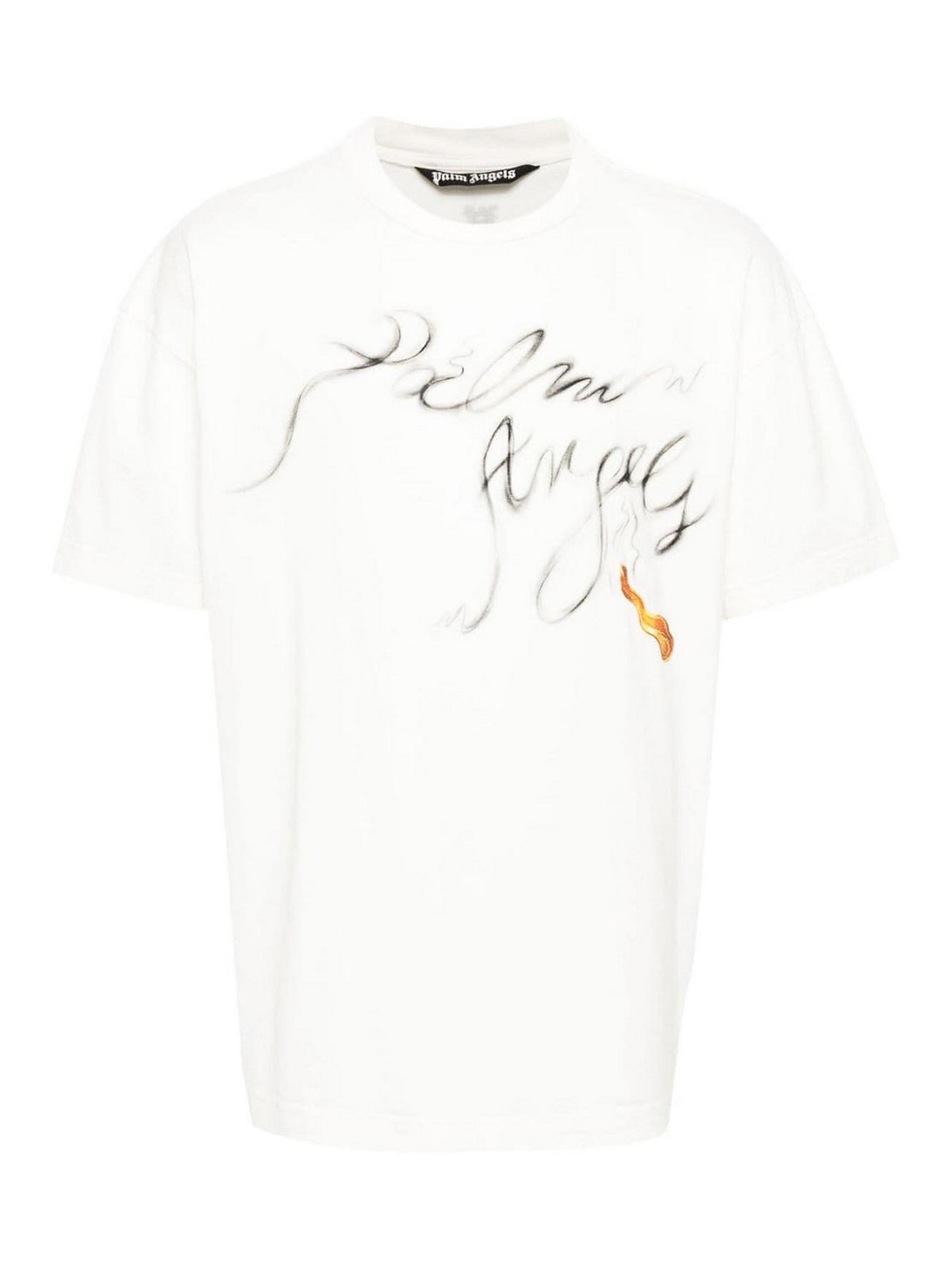 Shop Palm Angels T-shirt With Logo In Blanco
