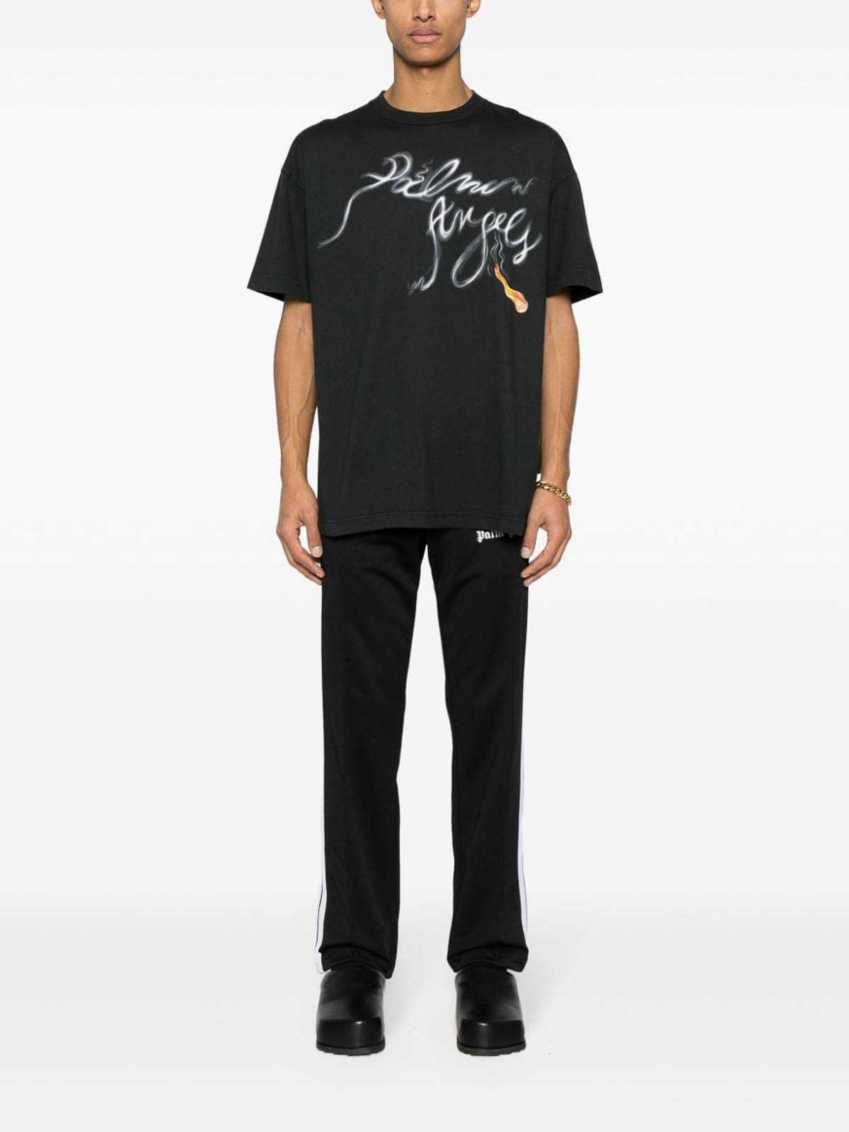 Shop Palm Angels T-shirt With Logo In Negro
