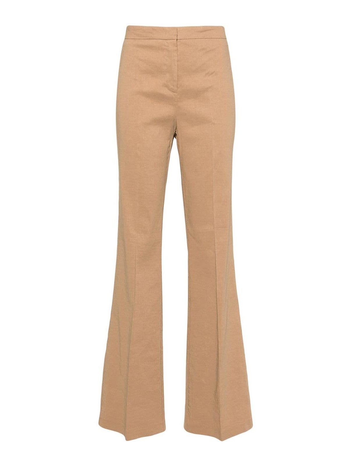 Pinko High-waist Straight-leg Trousers In Brown