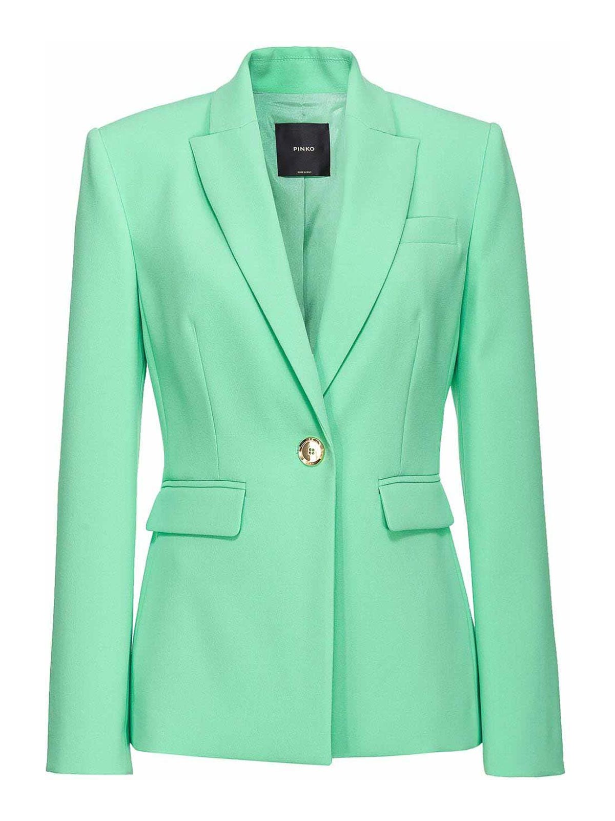 Shop Pinko Single-breasted Jacket In Verde