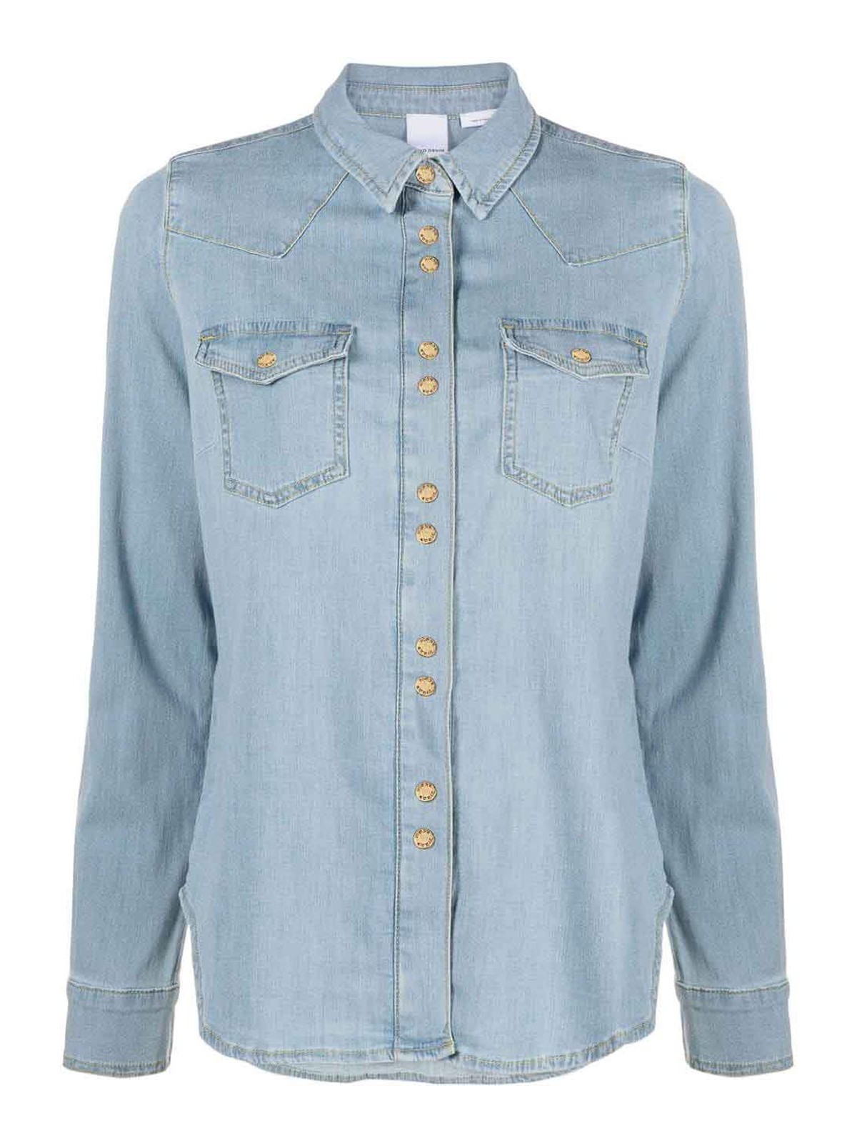 Shop Pinko Long Sleeve Shirt In Blue