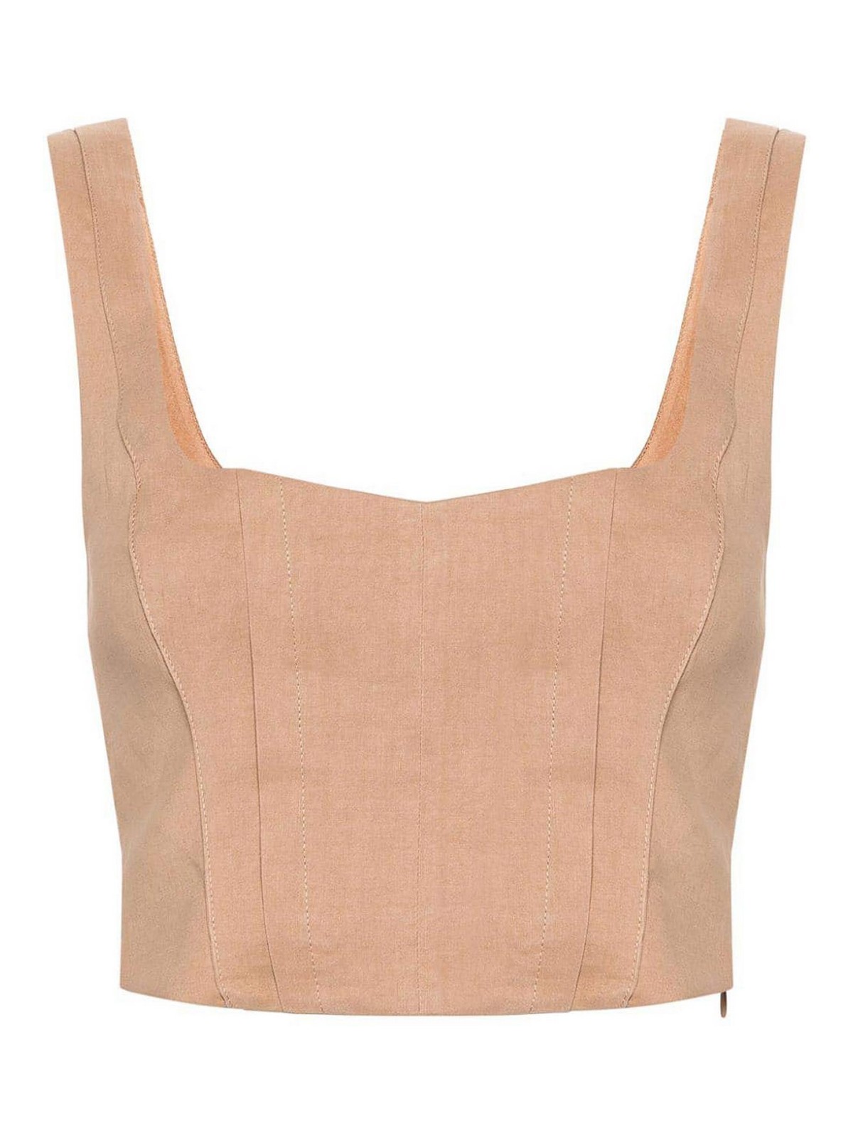 Pinko Square Neck Top In Brown