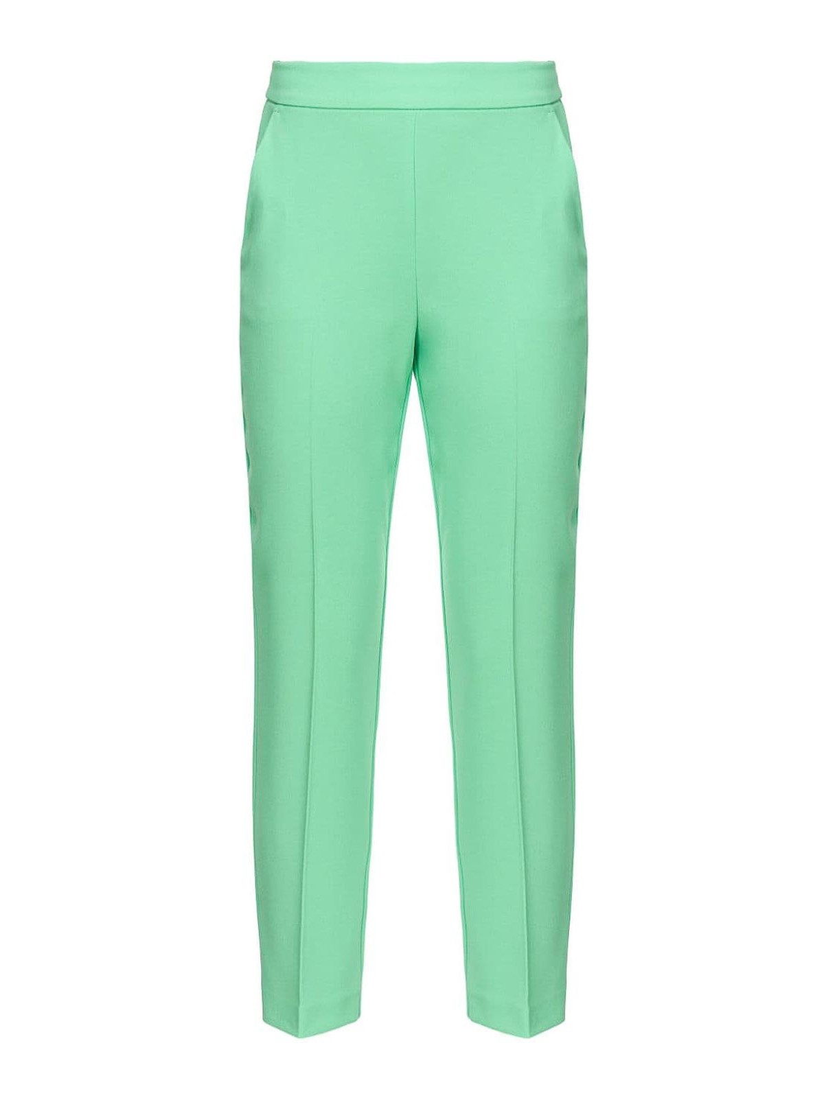 Shop Pinko Ironed Crease Trousers In Green