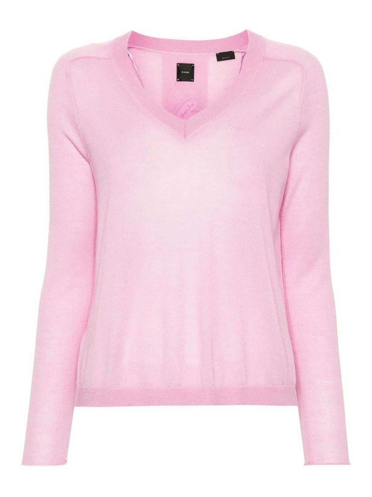 Shop Pinko V-neck Sweater In Color Carne Y Neutral