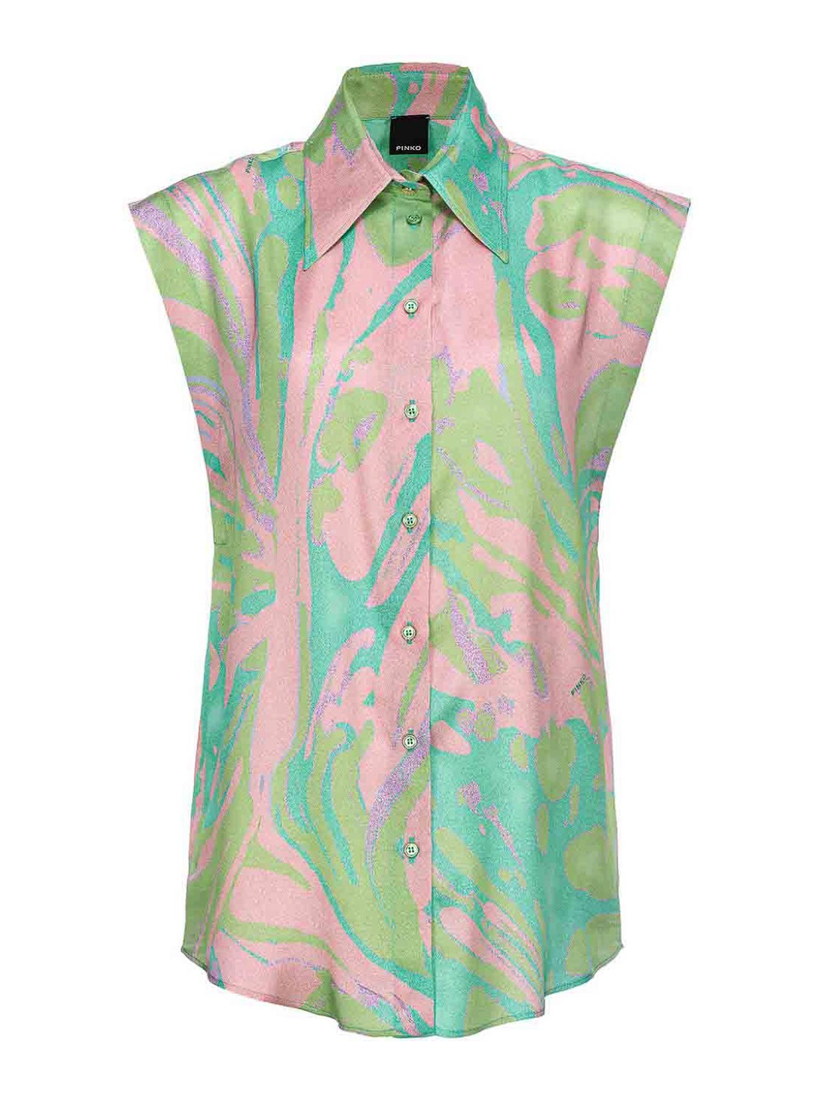 Shop Pinko Sleeveless Shirt In Green