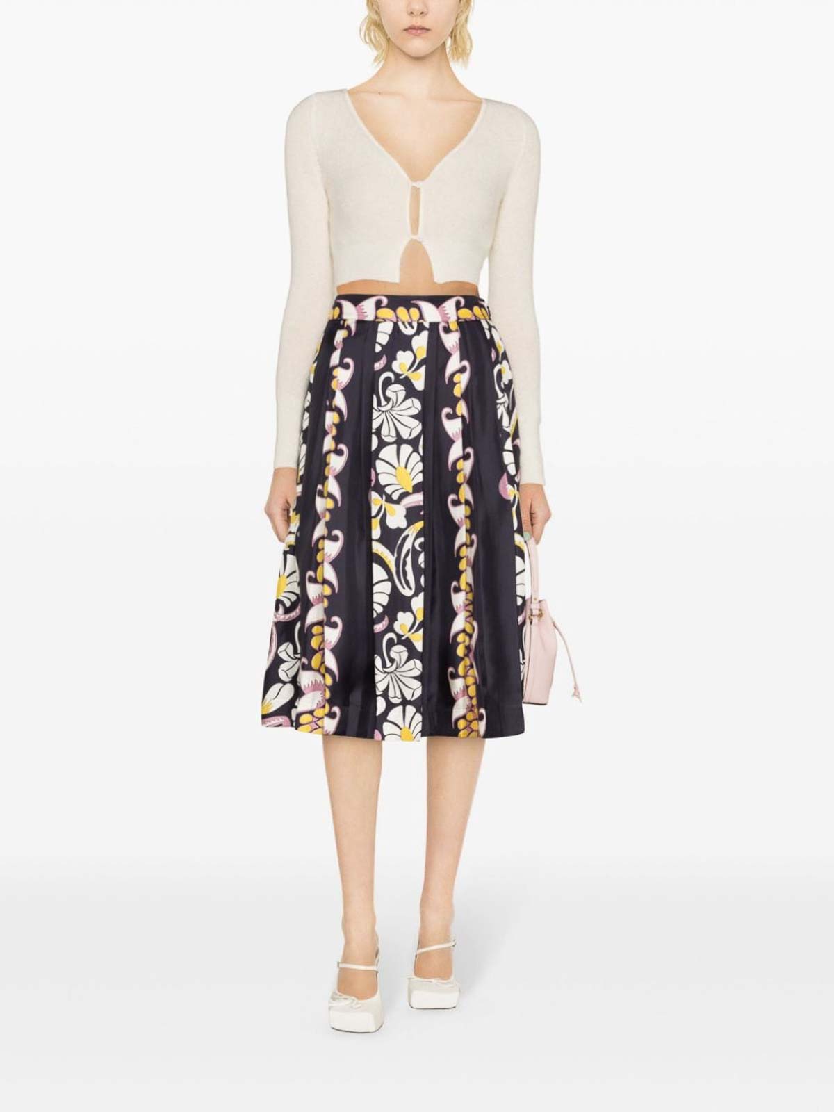 Shop Tory Burch Floral Print Skirt In Multicolour