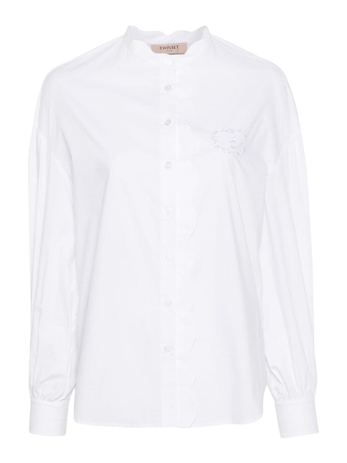 Shop Twinset Puffed Shirt In White