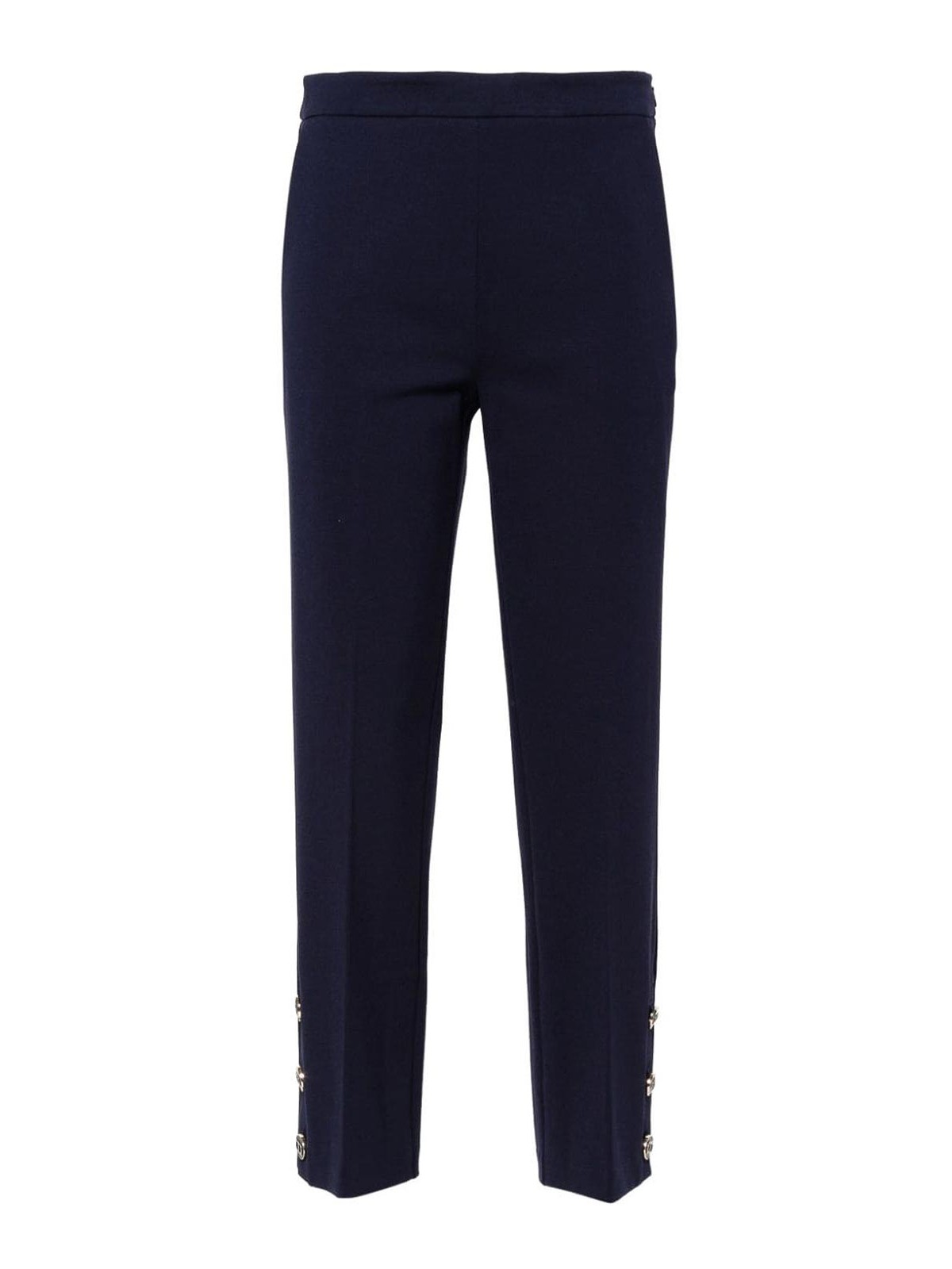 Shop Twinset Trousers With Slits In Blue
