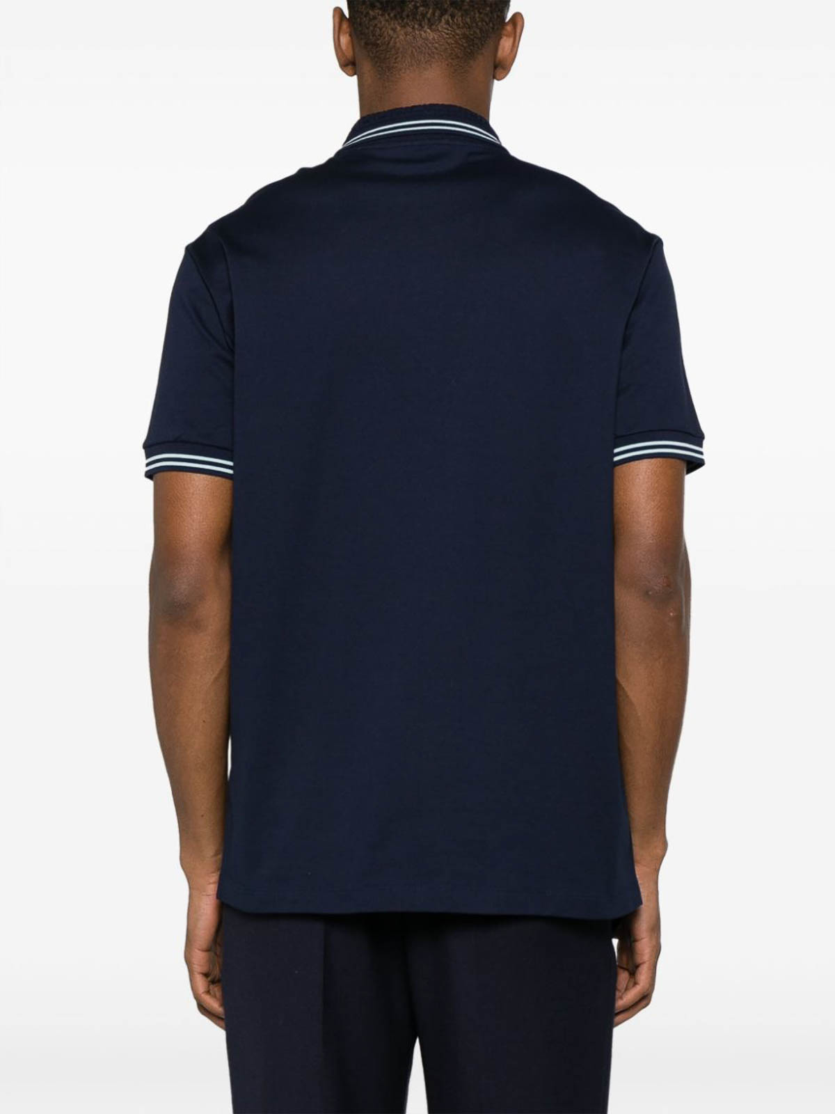 Shop Versace Polo Shirt With Logo In Azul