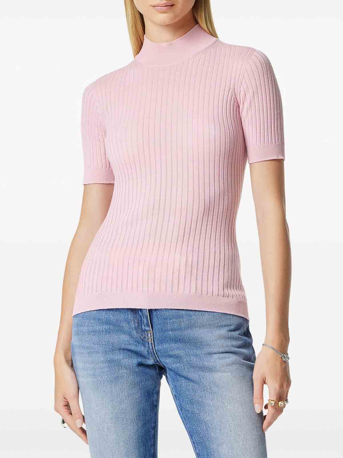 Shop Versace Ribbed Knit In Color Carne Y Neutral