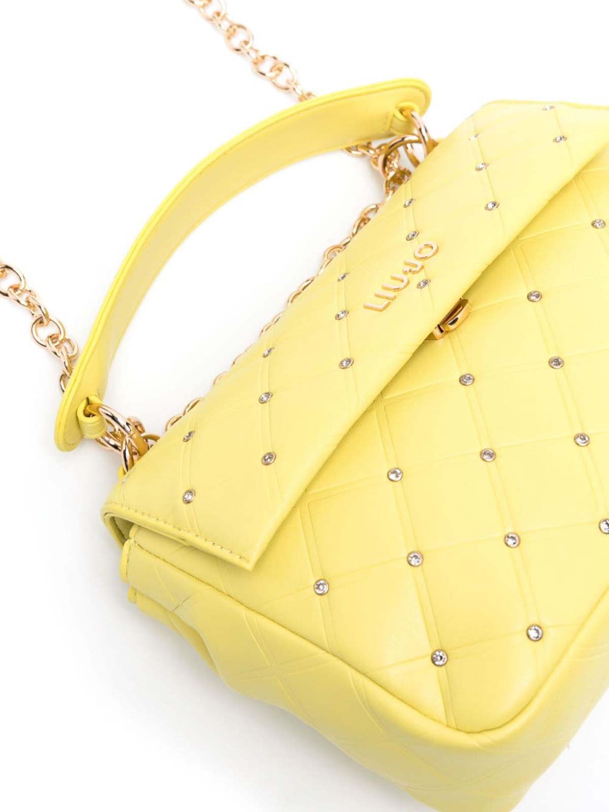 Shop Liu •jo Quilted Bag In Yellow