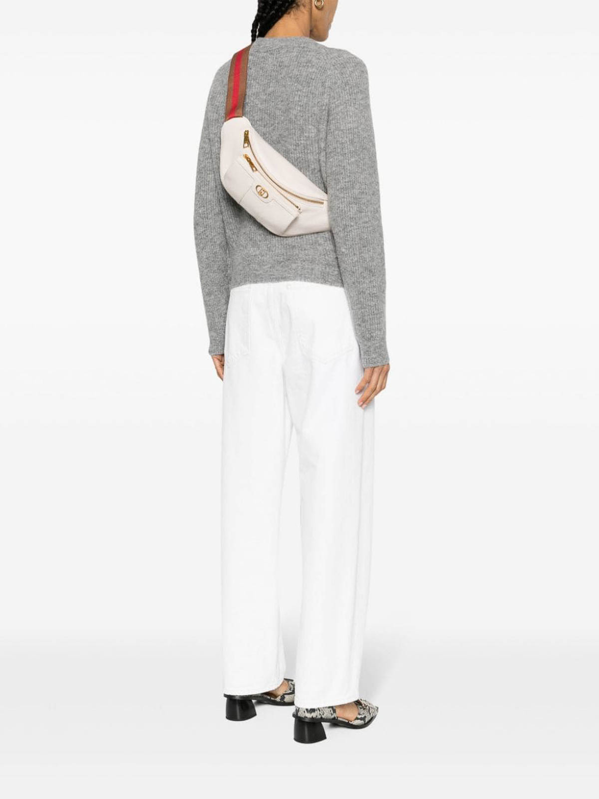 Shop Liu •jo Belt Bag With Logo In White