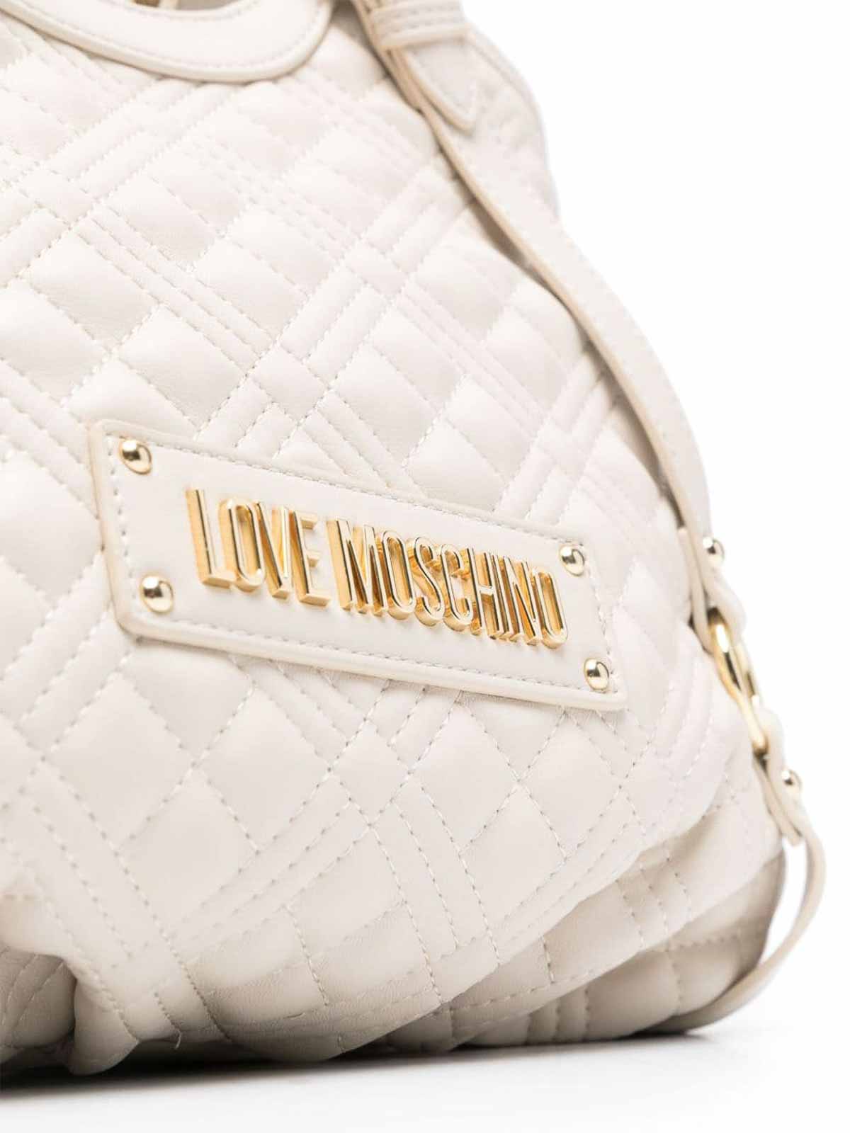 Shop Love Moschino Quilted Bag In White