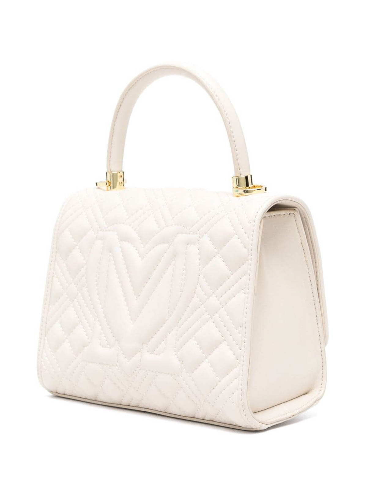 Shop Love Moschino Quilted Bag In White