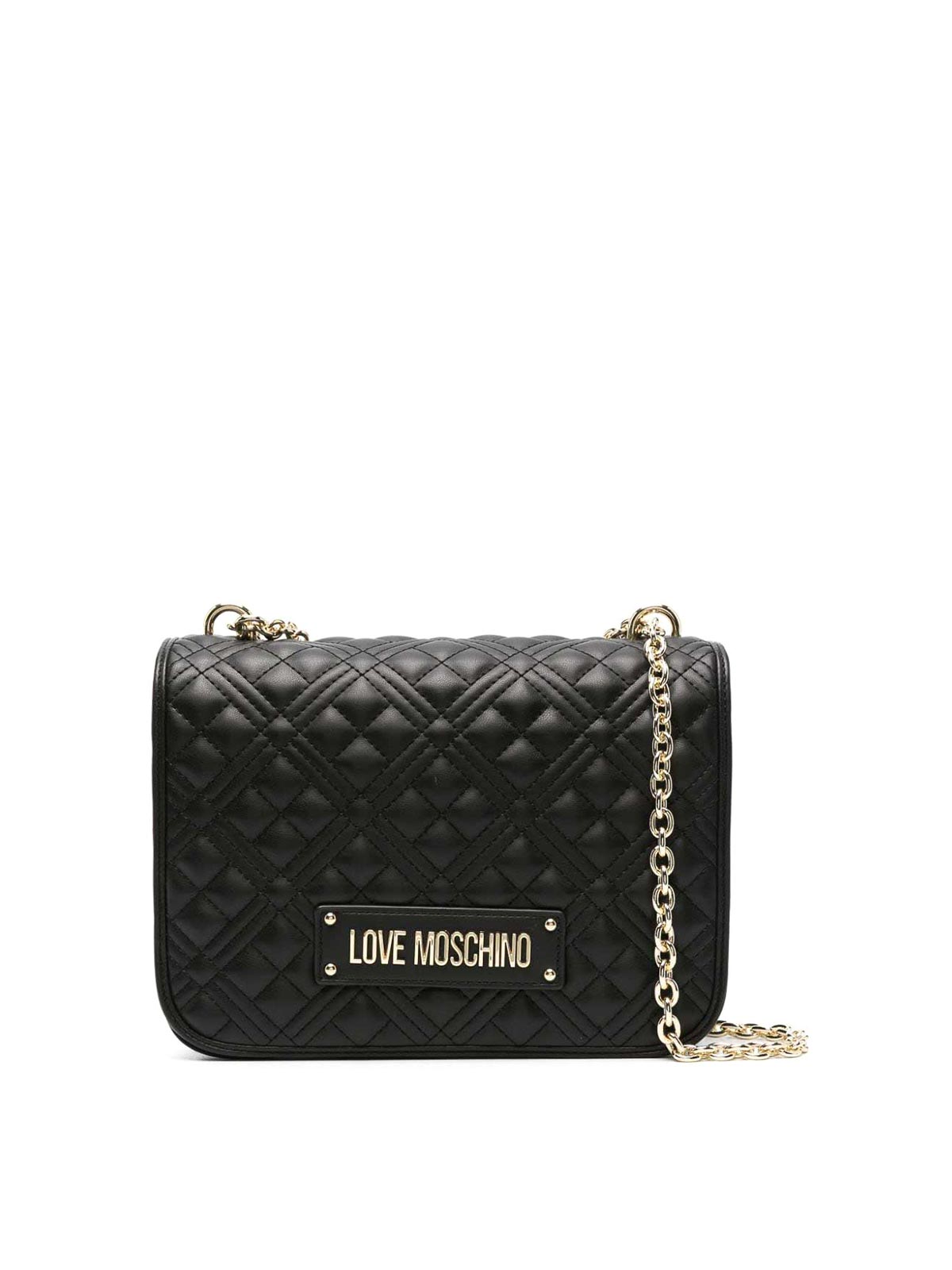 Shop Love Moschino Quilted Bag In Black