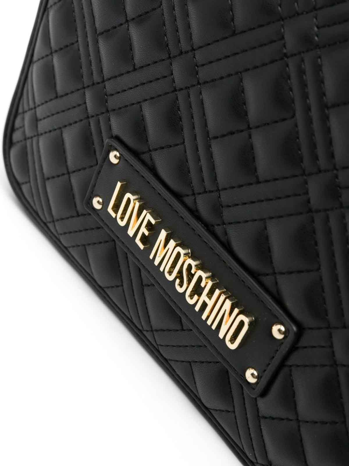 Shop Love Moschino Quilted Bag In Black