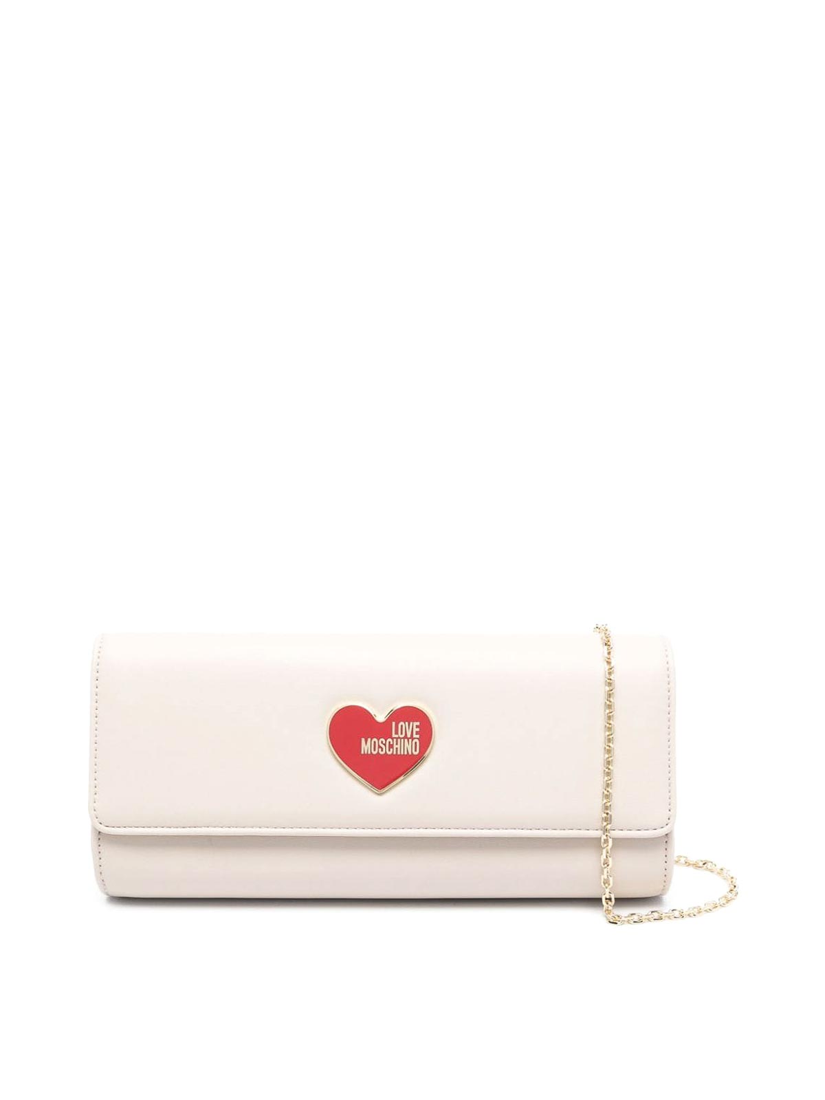 Shop Love Moschino Bag With Heart Logo In White