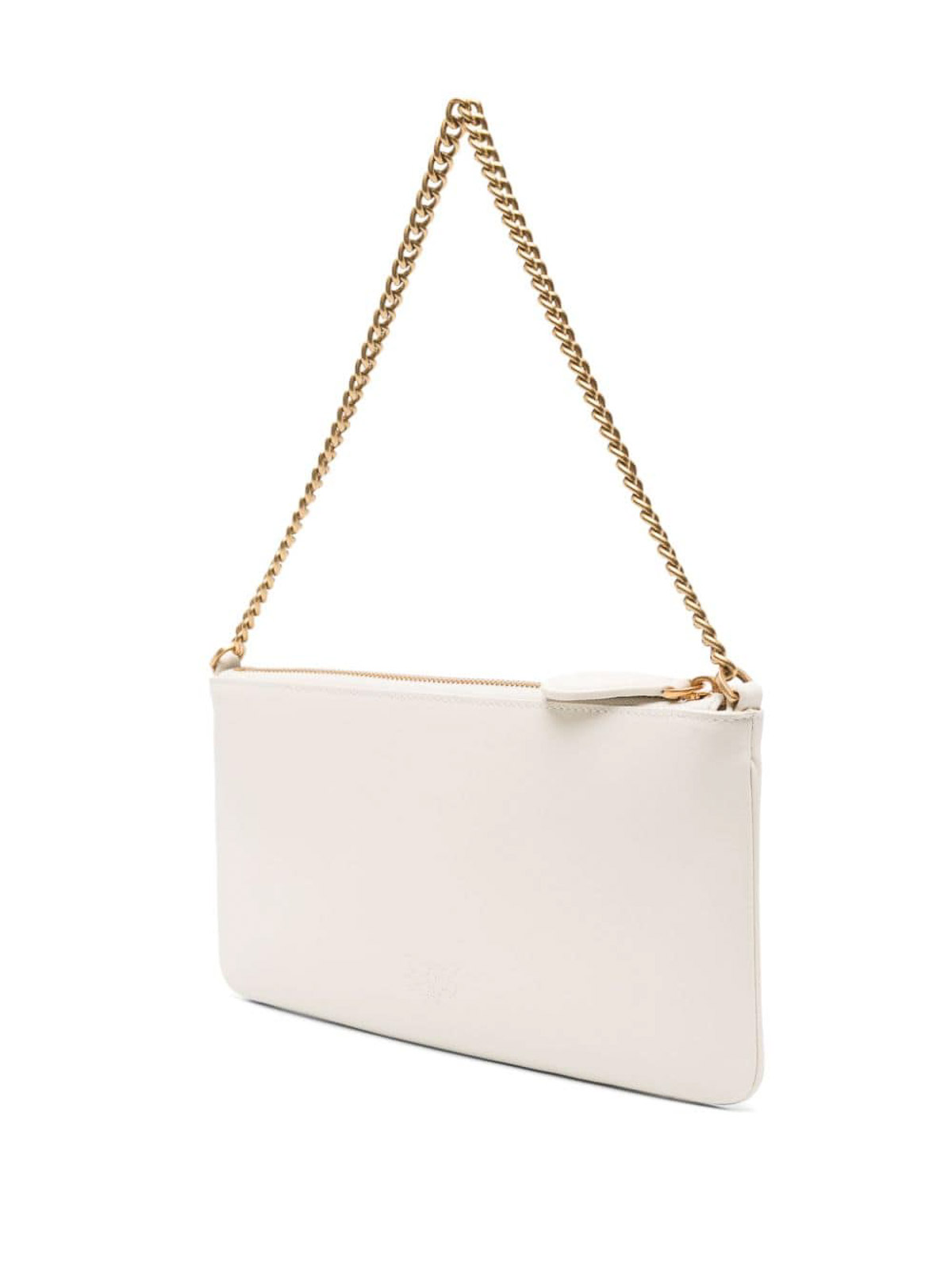 Shop Pinko Clutch Bag With Logo In White