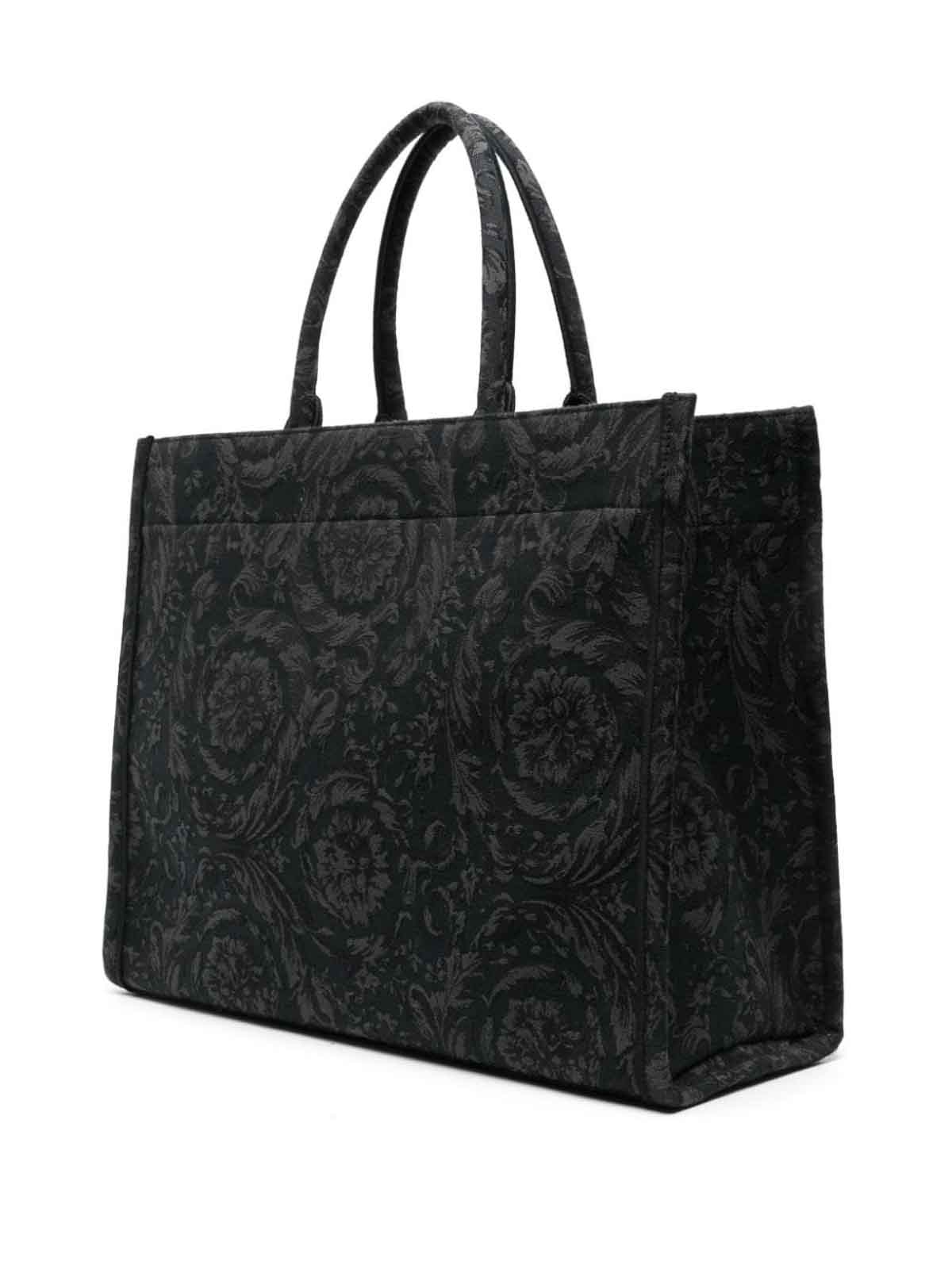 Shop Versace Large Barocco  Bag In Negro